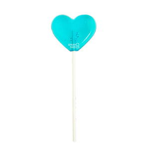 Baby Blue Heart Lollipops (24 Pieces) - Blue Raspberry - Sparko Sweets