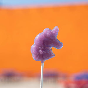 Sparkly Purple Unicorn Lollipops with Purple Glitter- Grape (24 Pieces) - Sparko Sweets