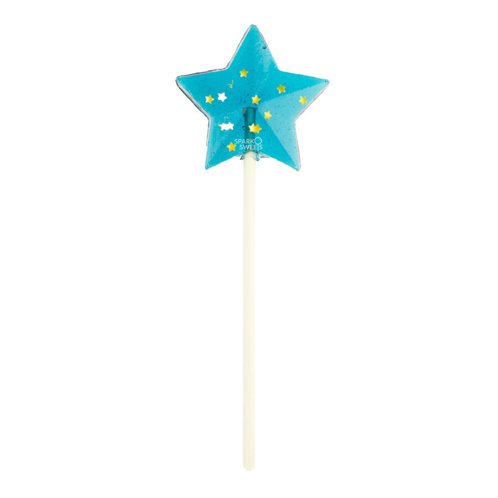 Starry Navy Star Lollipops - Blue Raspberry (24 Pieces) - Sparko Sweets