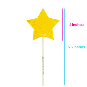 Sparkly Baby Blue Star Lollipops - Blue Raspberry (24 Pieces) - Sparko Sweets