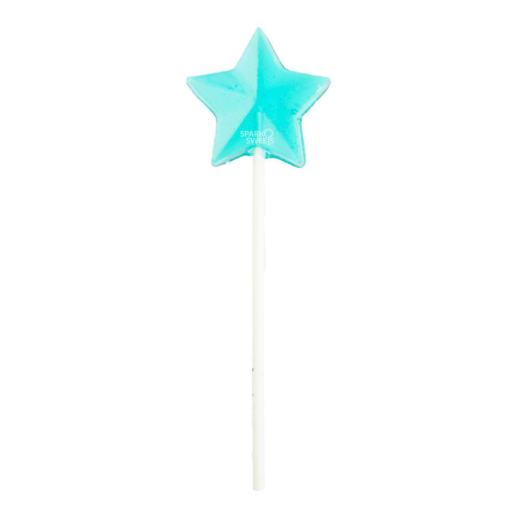 Baby Blue Star Lollipops - Blue Raspberry (24 Pieces) - Sparko Sweets