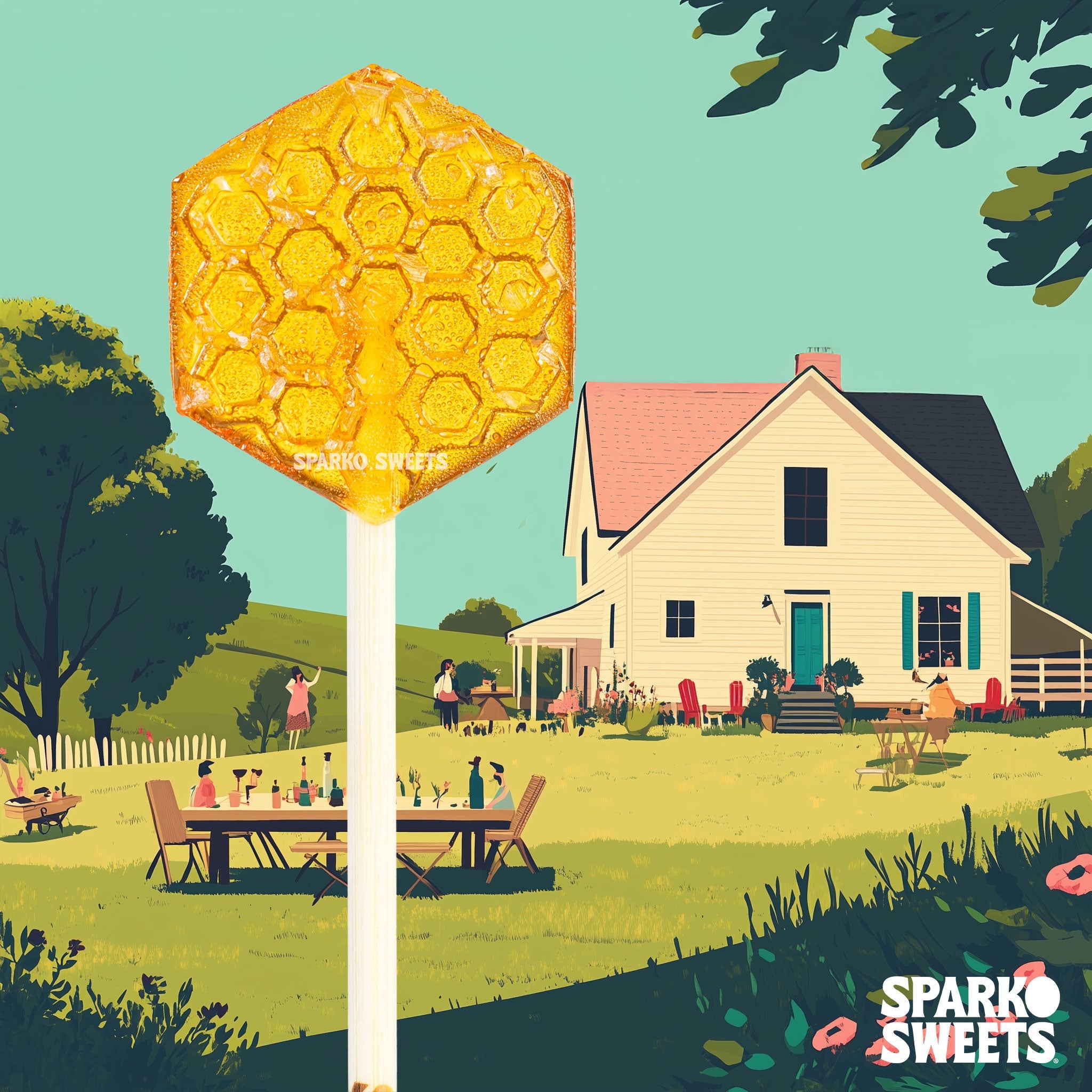 Sparko Sweets All-Natural Honey Lollipops, Made in Los Angeles, Farm Party