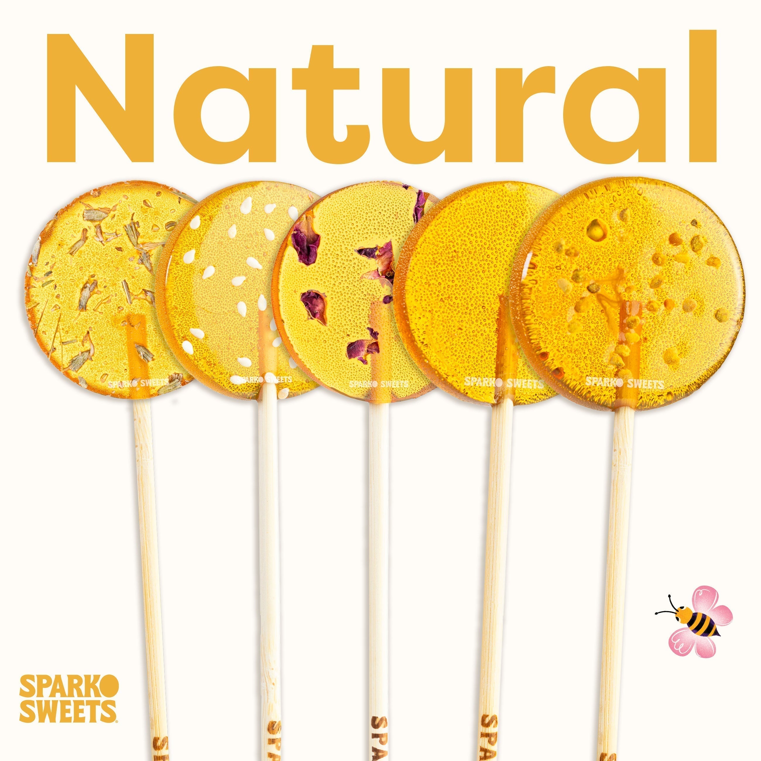 Sparko Sweets All-Natural Honey Lollipops, Made in Los Angeles, Clean Label Food, No Artificial Ingredients