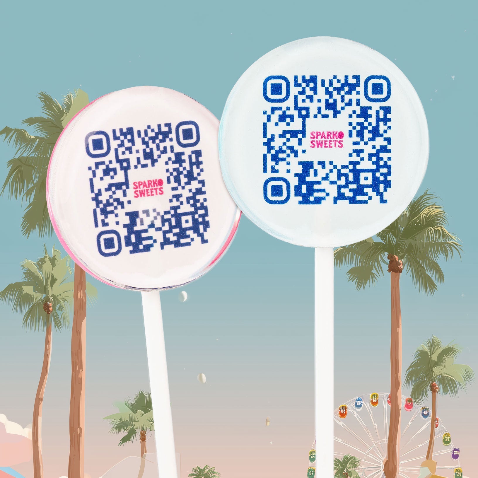 Sparko Sweets Custom QR Scannable Lollipops, Made in Los Angeles, Perfect for Trade Shows, Promotional Items
