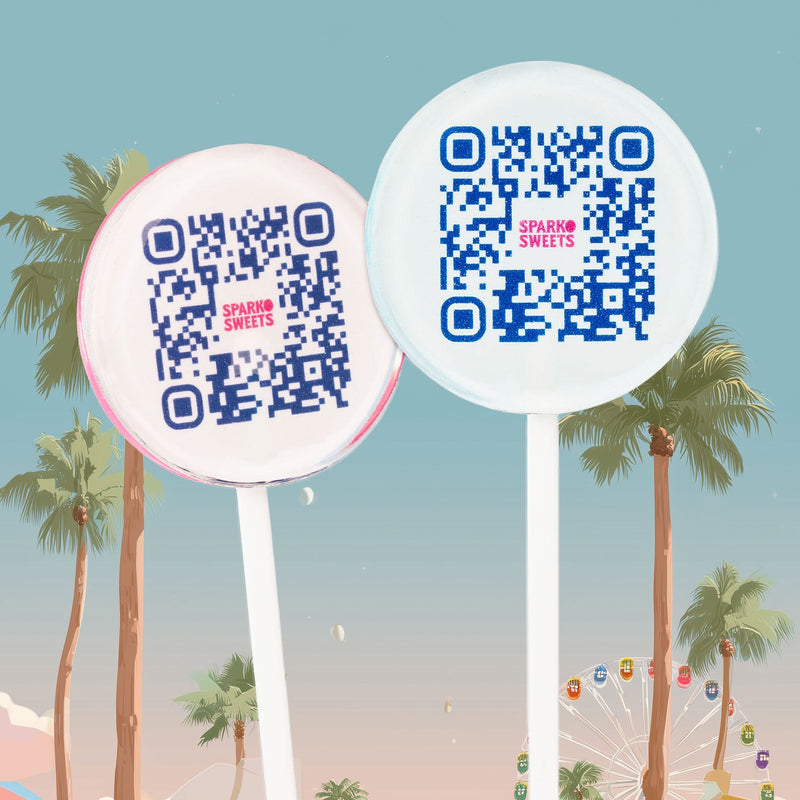 Sparko Sweets Custom QR Scannable Lollipops, Made in Los Angeles, Perfect for Trade Shows, Promotional Items