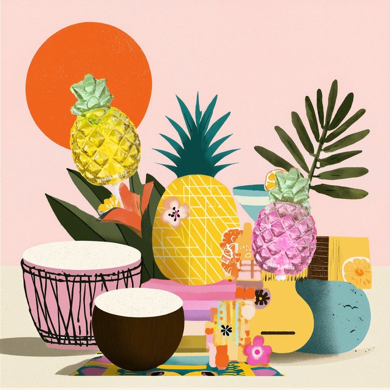 Sparko Sweets Summer Tropical Party, Pineapple Lollipops Made in Los Angeles