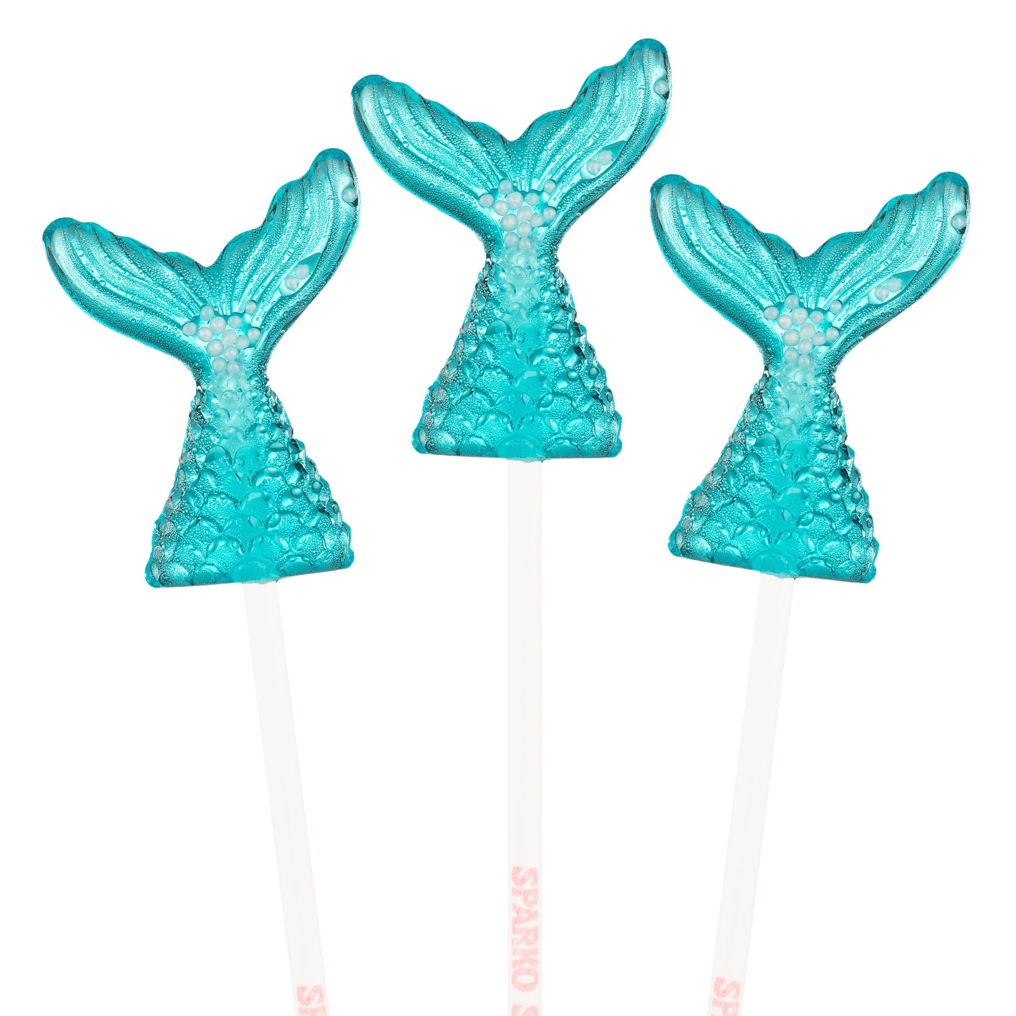 Sparko Sweets Blue Mermaid Tail Lollipops, Made in Los Angeles, Perfect for Mermaid Parties, Boy Baby Shower, Birthday Celebrations