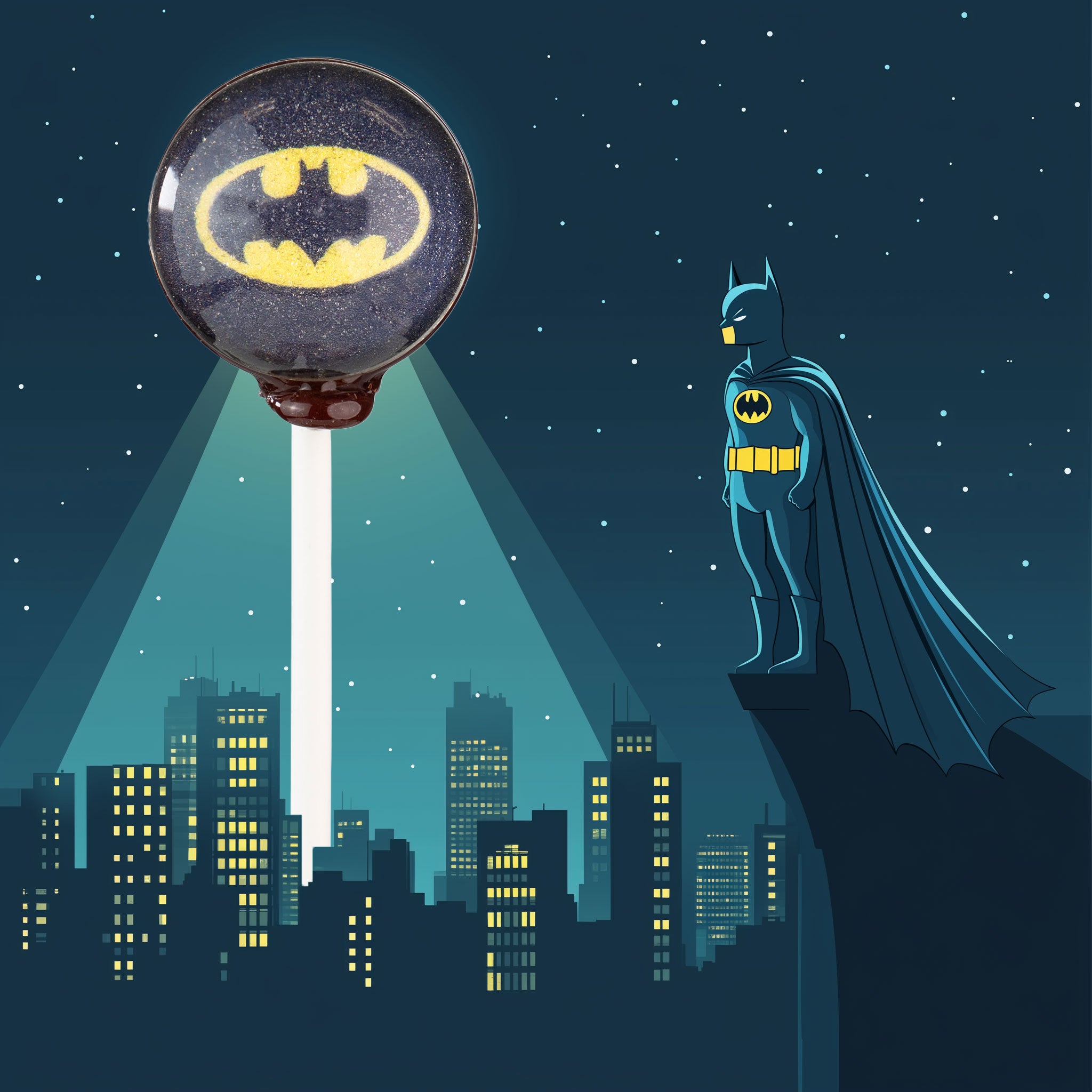 Sparko Sweets Batman Lollipops, Made in Los Angeles, Perfect for Superhero Birthday Celebrations, Parties, Corporate Giveaways