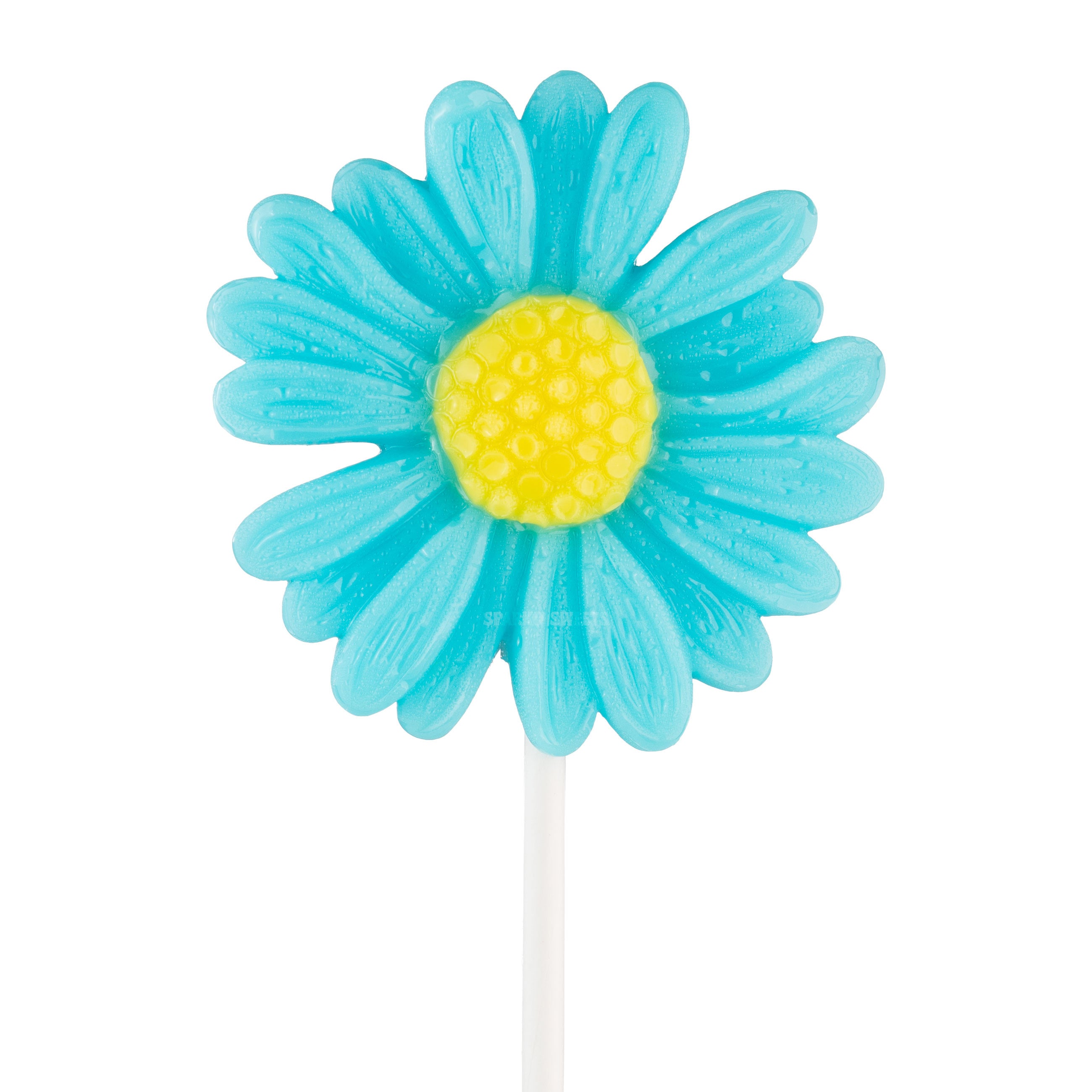 Sparko Sweets Big Blue Daisy Lollipops, Made in Los Angeles, 2" Lollipop Diameter, Perfect for Birthday Parties, Baby Showers, Spring Celebrations, Easter Gatherings, Corporate Events, and Promotional Giveaways