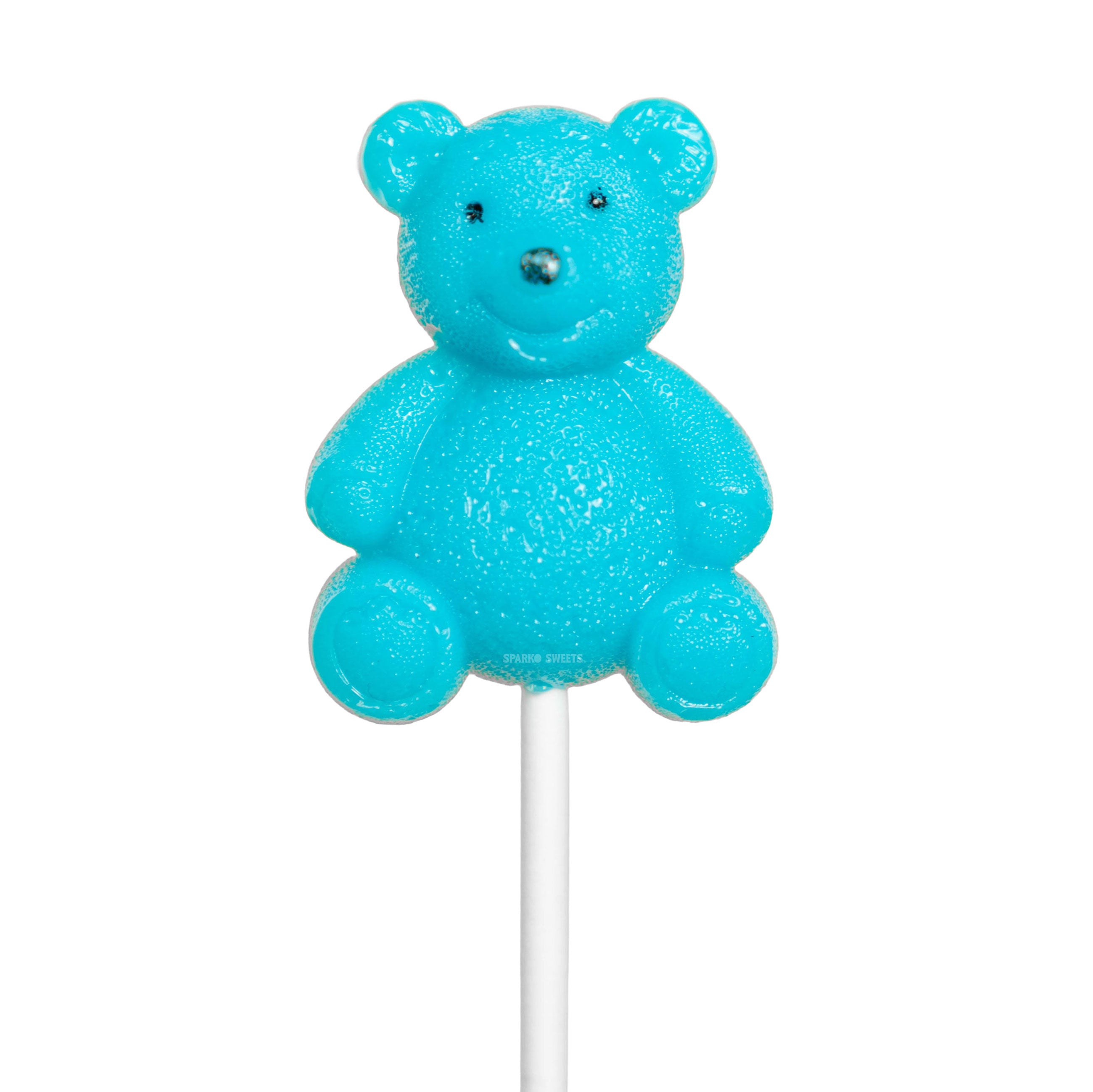 Sparko Sweets Big Blue Bear Lollipops, Made in Los Angeles, Perfect for Birthday Party, Boy Baby Shower, Corporate Event, Promotional Giveaway