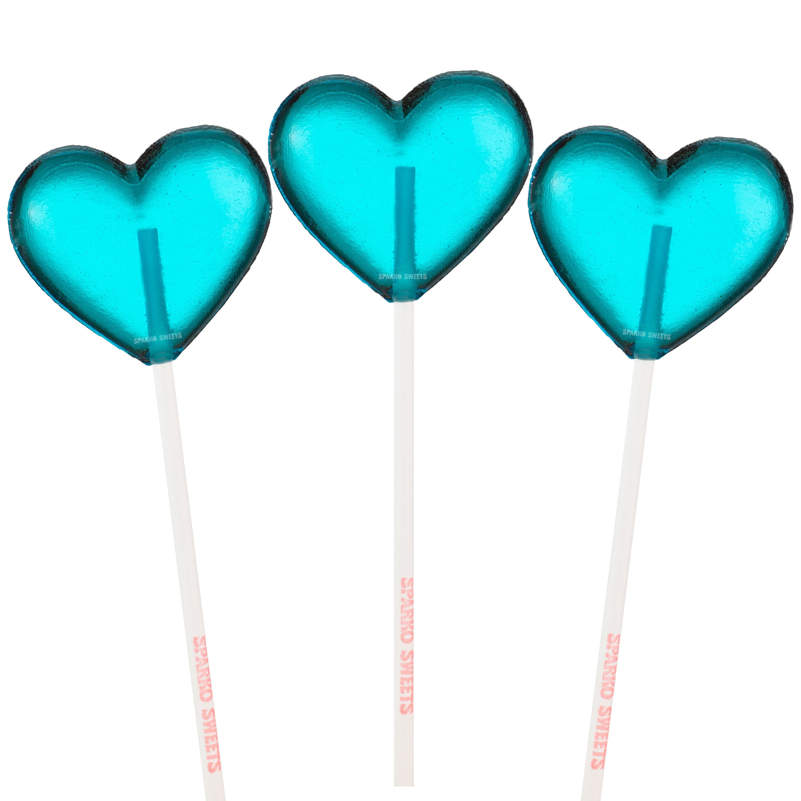 Blue Raspberry Hearts Blue Heart Lollipops for Valentine's Day, Made in LA – Sparko Sweets