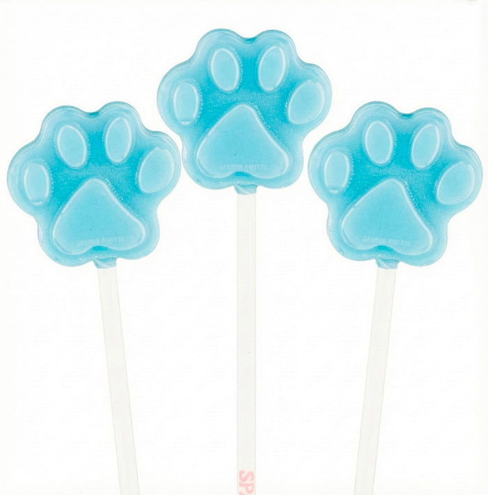 Puppy Paw Print Lollipops - Blue (24 Pops)