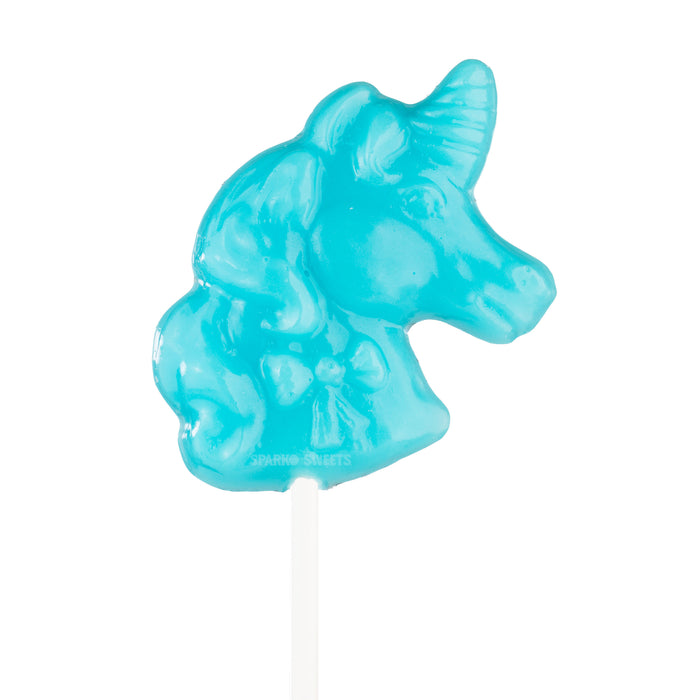 Blue Unicorn Lollipops - Blue Raspberry (24 Pops)