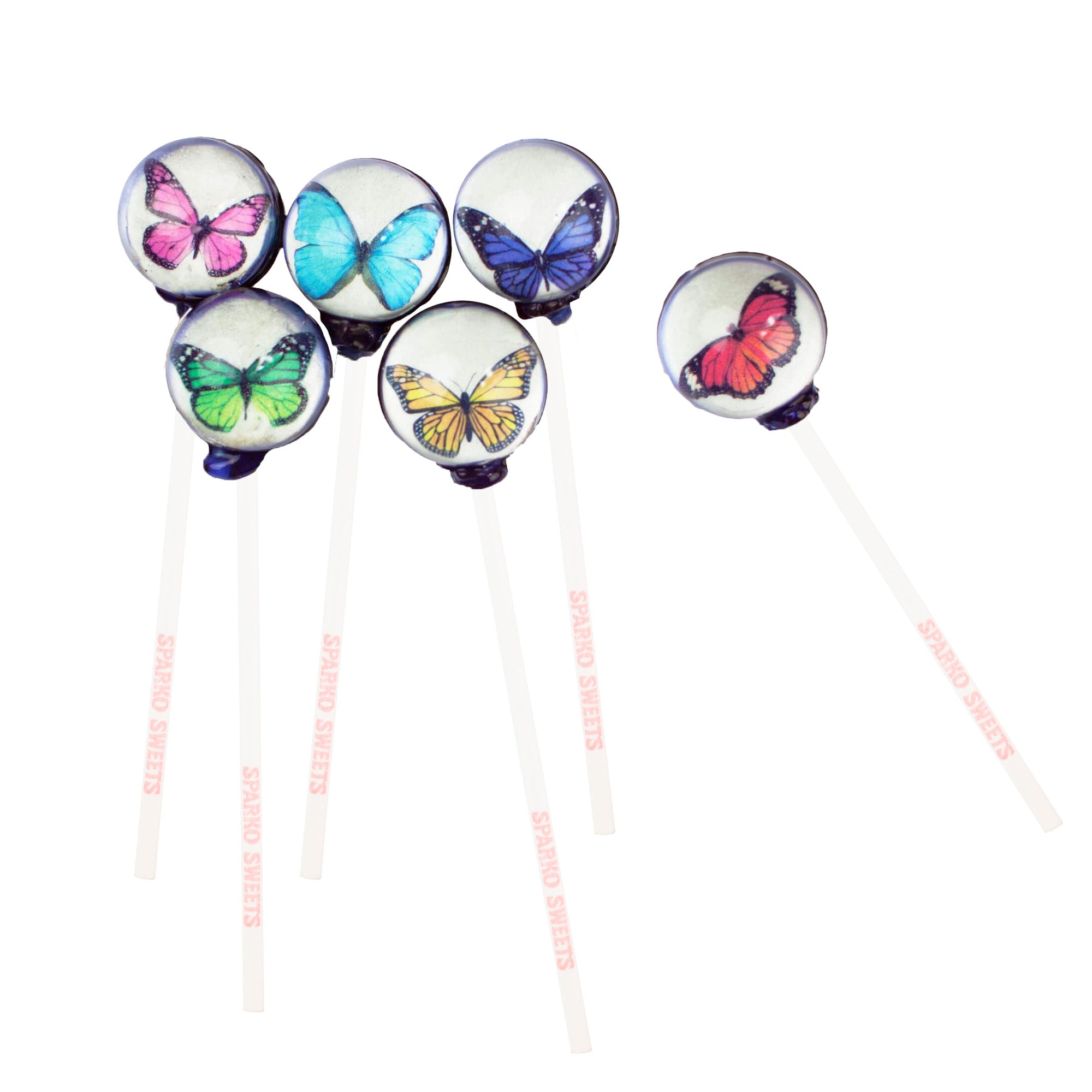 Sparko Sweets Butterfly Lollipops, Made in Los Angeles, Perfect for Birthday Parties, Spring Celebrations, Easter, Mother's Day, Candy Buffets