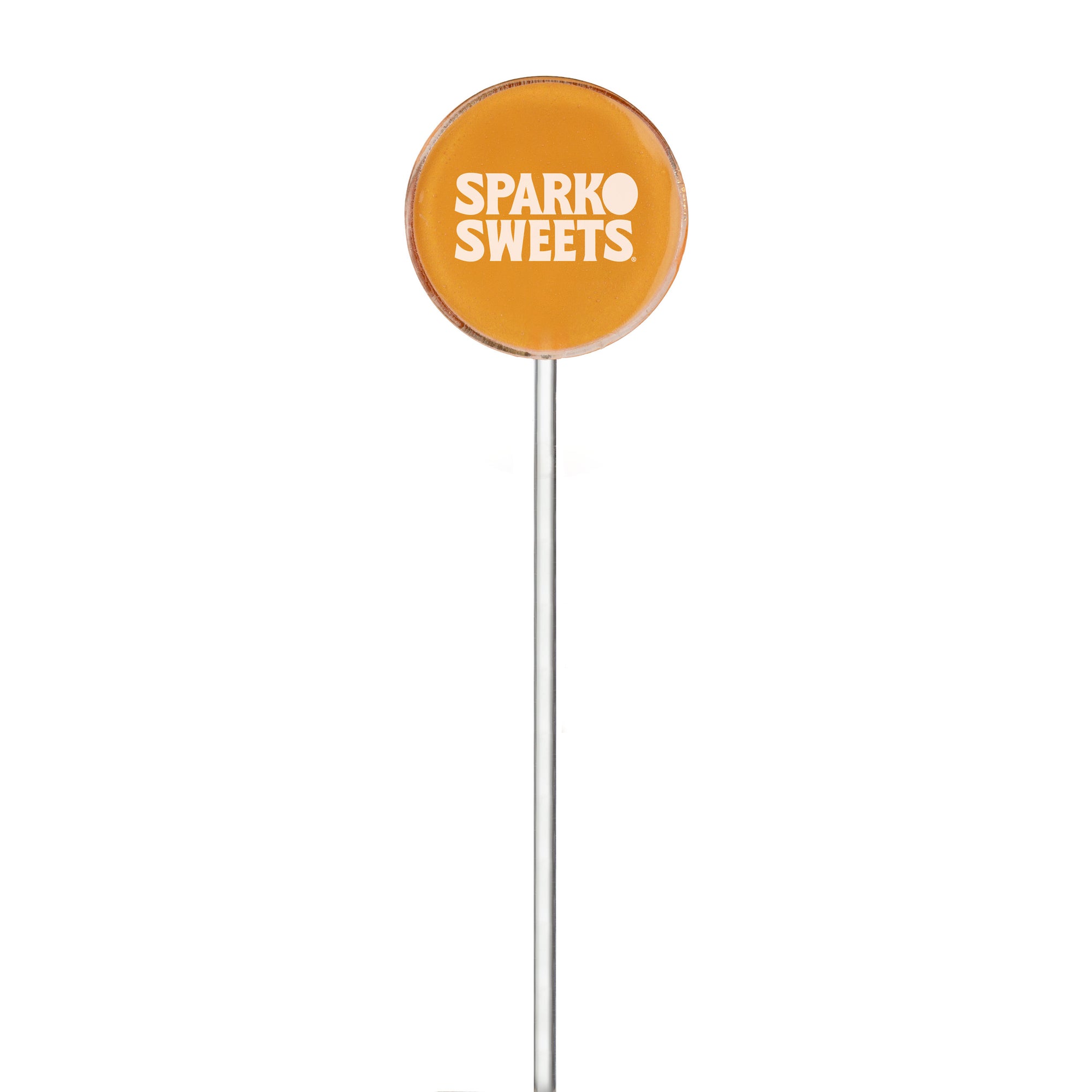 Sparko Sweets Custom Round Lollipops with Clear Sticks, Made in Los Angeles, Perfect for Corporate Events, Weddings, Promotional Giveaways, Brand Activations, Birthday Parties
