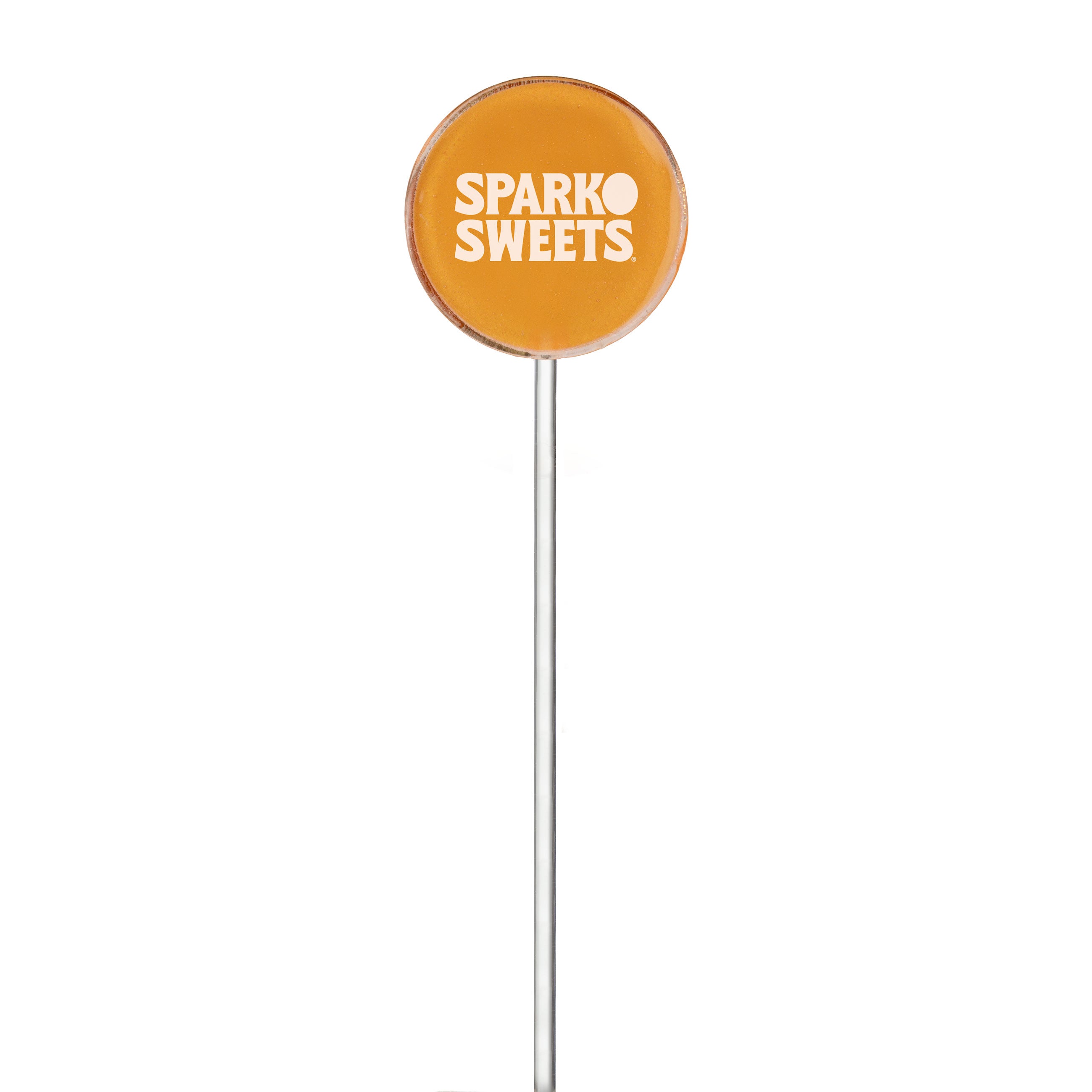 Sparko Sweets Custom Round Lollipops with Clear Sticks, Made in Los Angeles, Perfect for Corporate Events, Weddings, Promotional Giveaways, Brand Activations, Birthday Parties