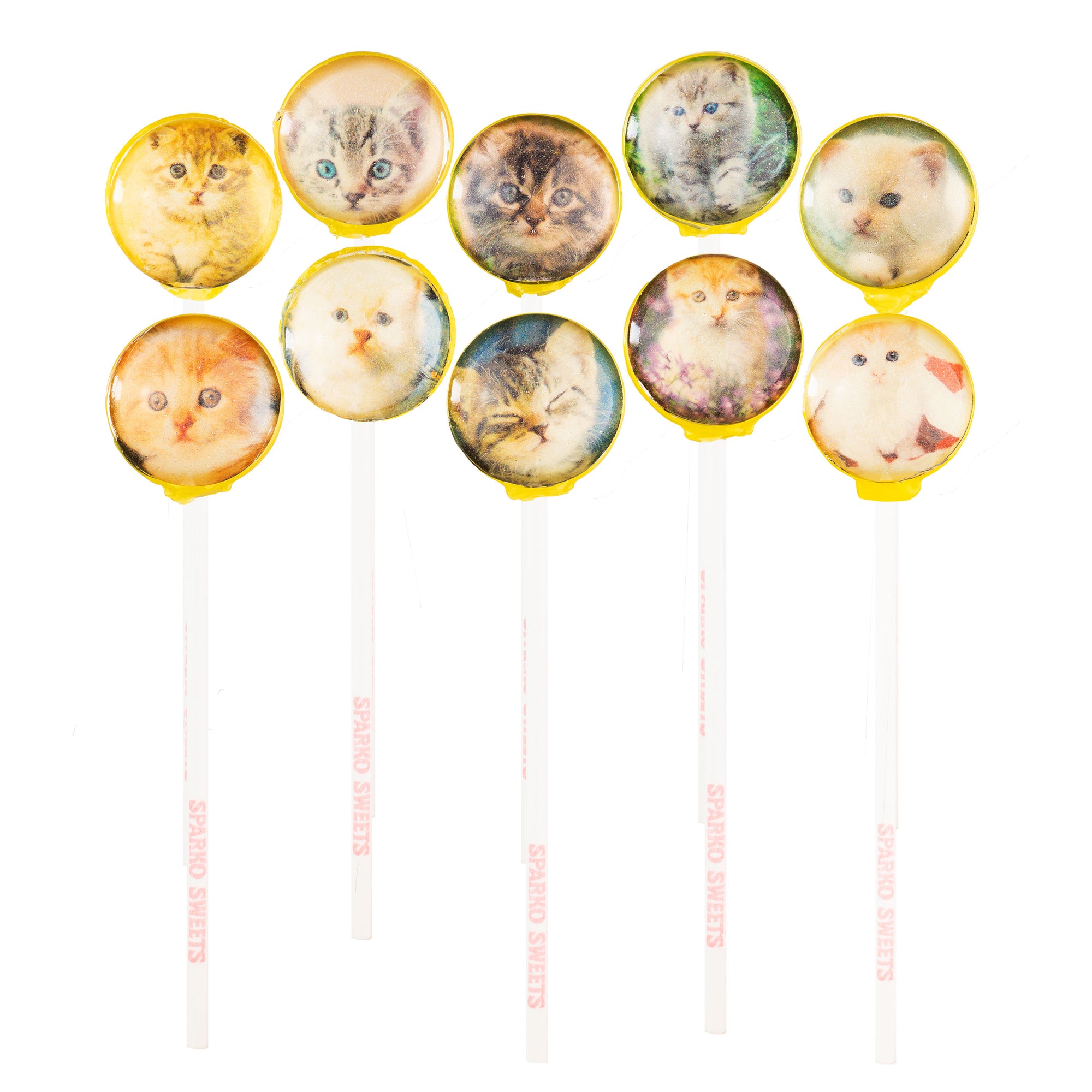 Sparko Sweets Kitten and Cat Lollipops, Made in Los Angeles, Perfect for Holiday Gifts, Birthday Party Favors, Corporate Giveaways