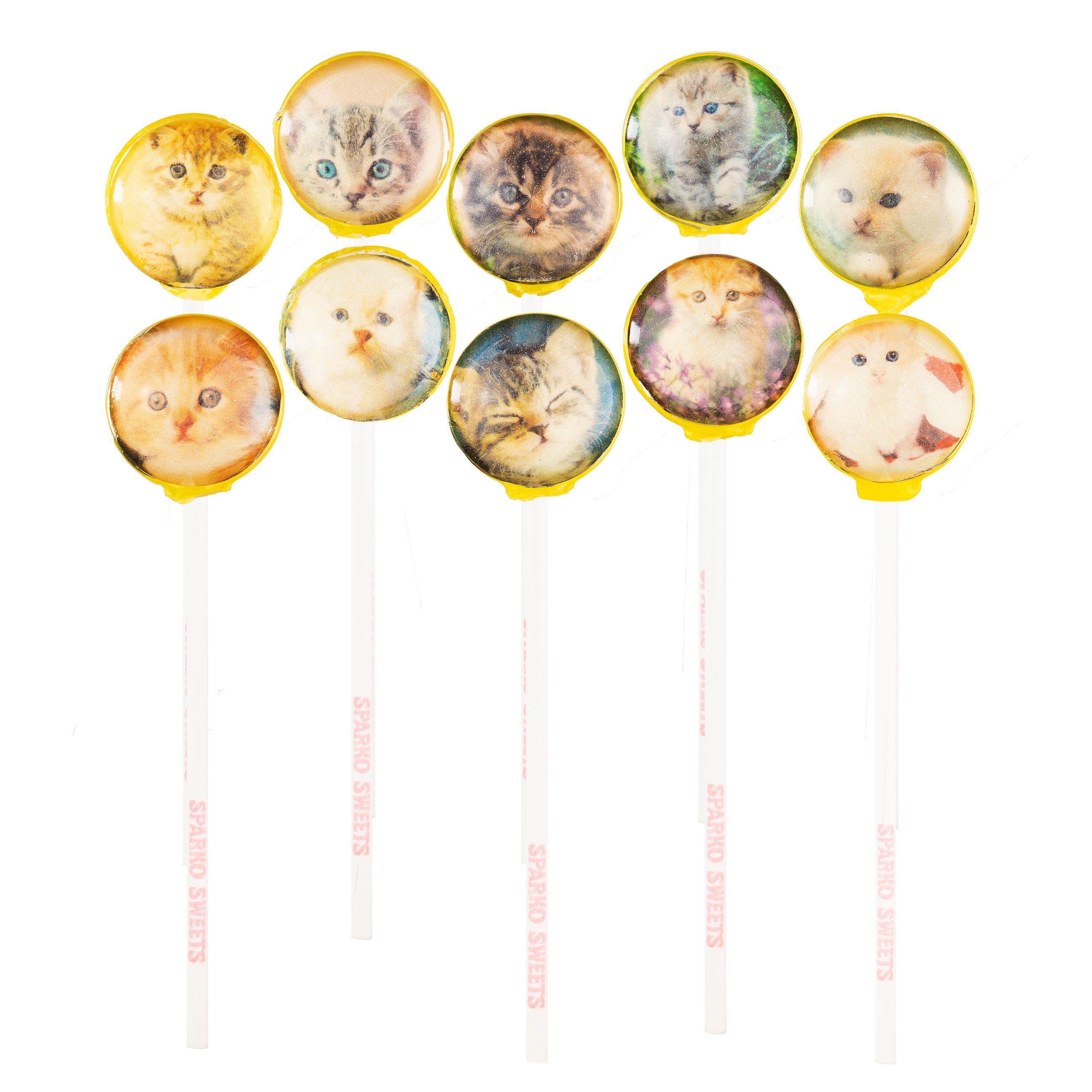 Sparko Sweets Kitten and Cat Lollipops, Made in Los Angeles, Perfect for Holiday Gifts, Birthday Party Favors, Corporate Giveaways