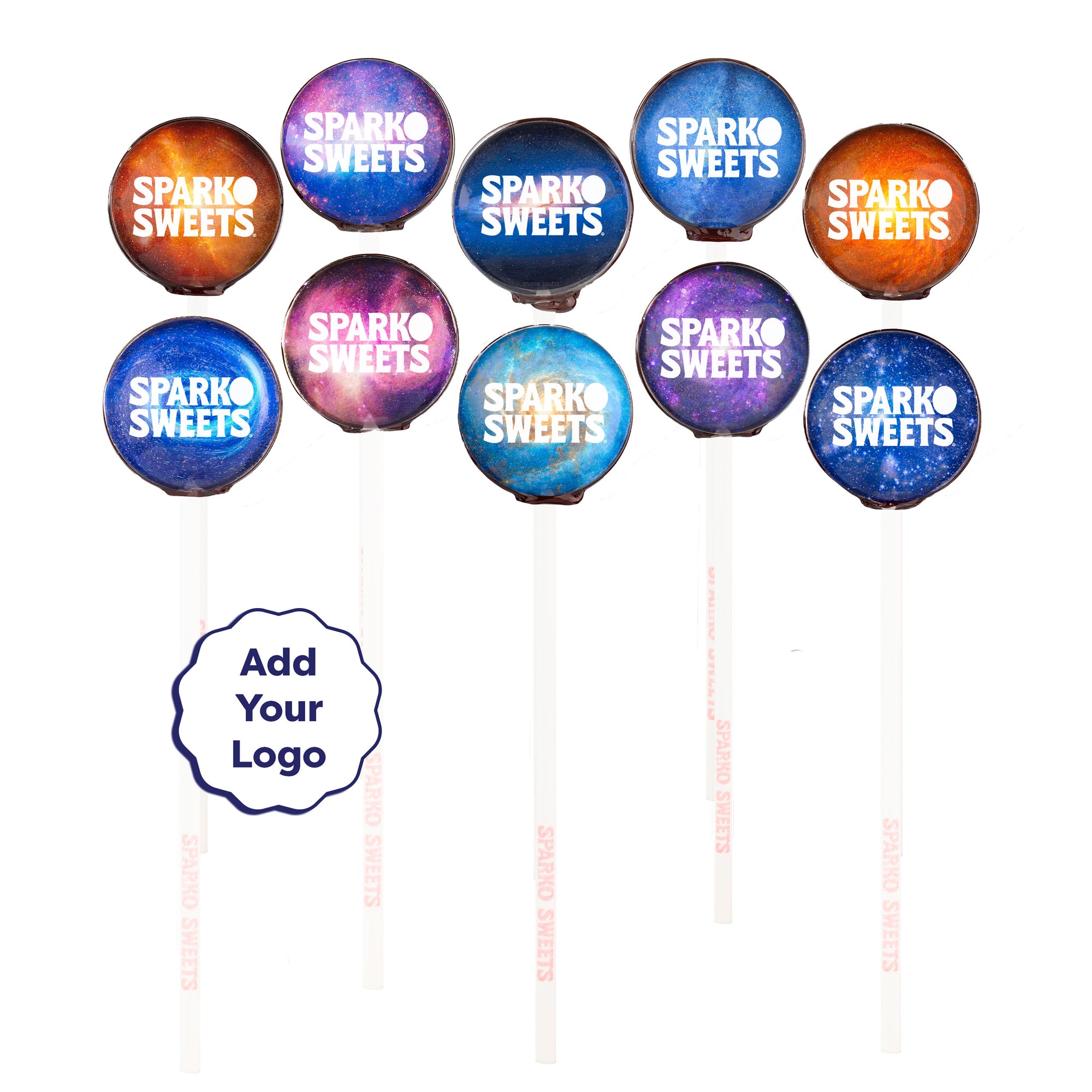 Sparko Sweets Custom Galaxy Lollipops, Universe Designs, Made in Los Angeles, Perfect for Brand Activations, Corporate Events, Promotional Giveaways, Birthday Parties, Holiday Celebrations