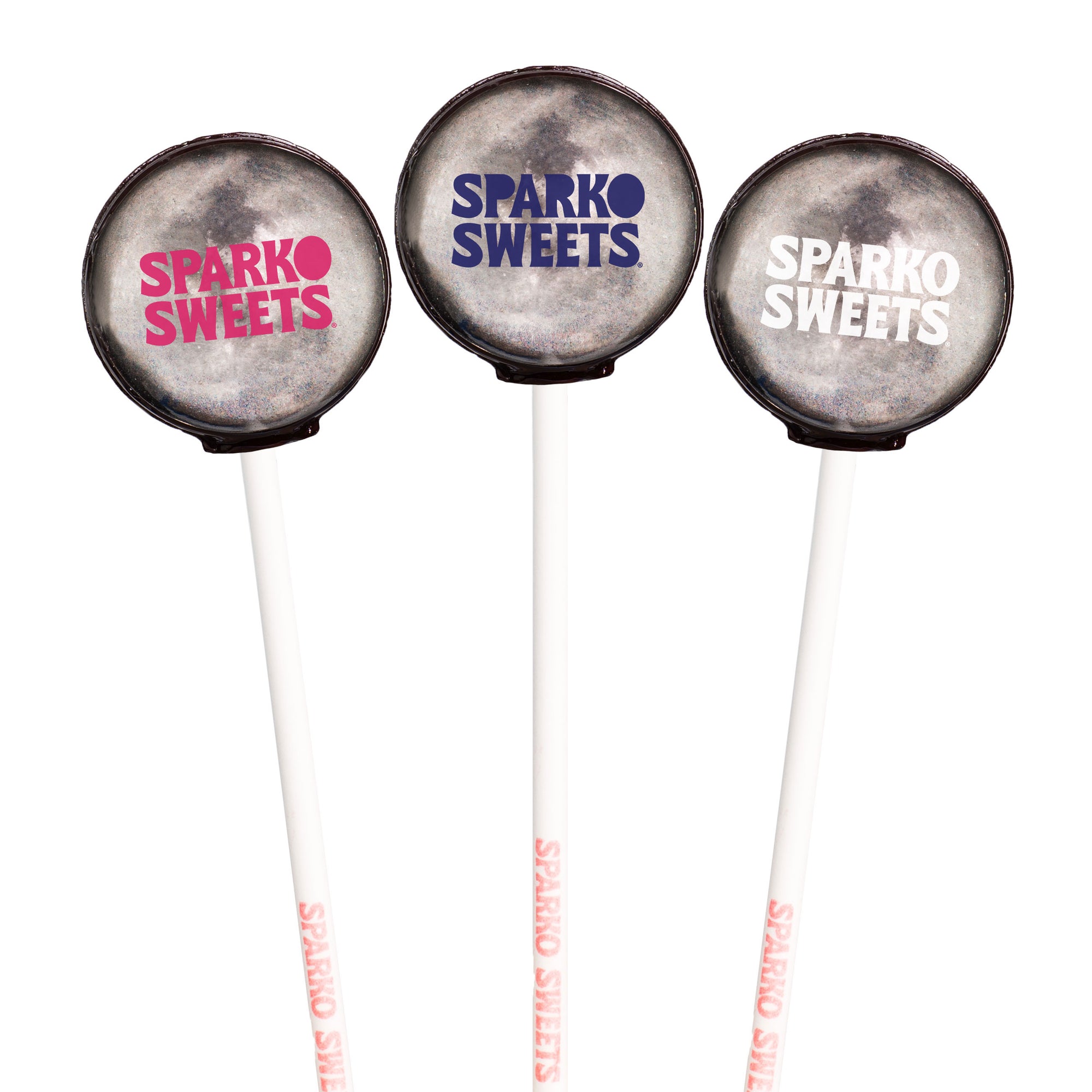Sparko Sweets Custom Galaxy Lunar Moon Lollipops, Made in Los Angeles, Perfect for Space Parties, Corporate Events, Promotional Giveaways