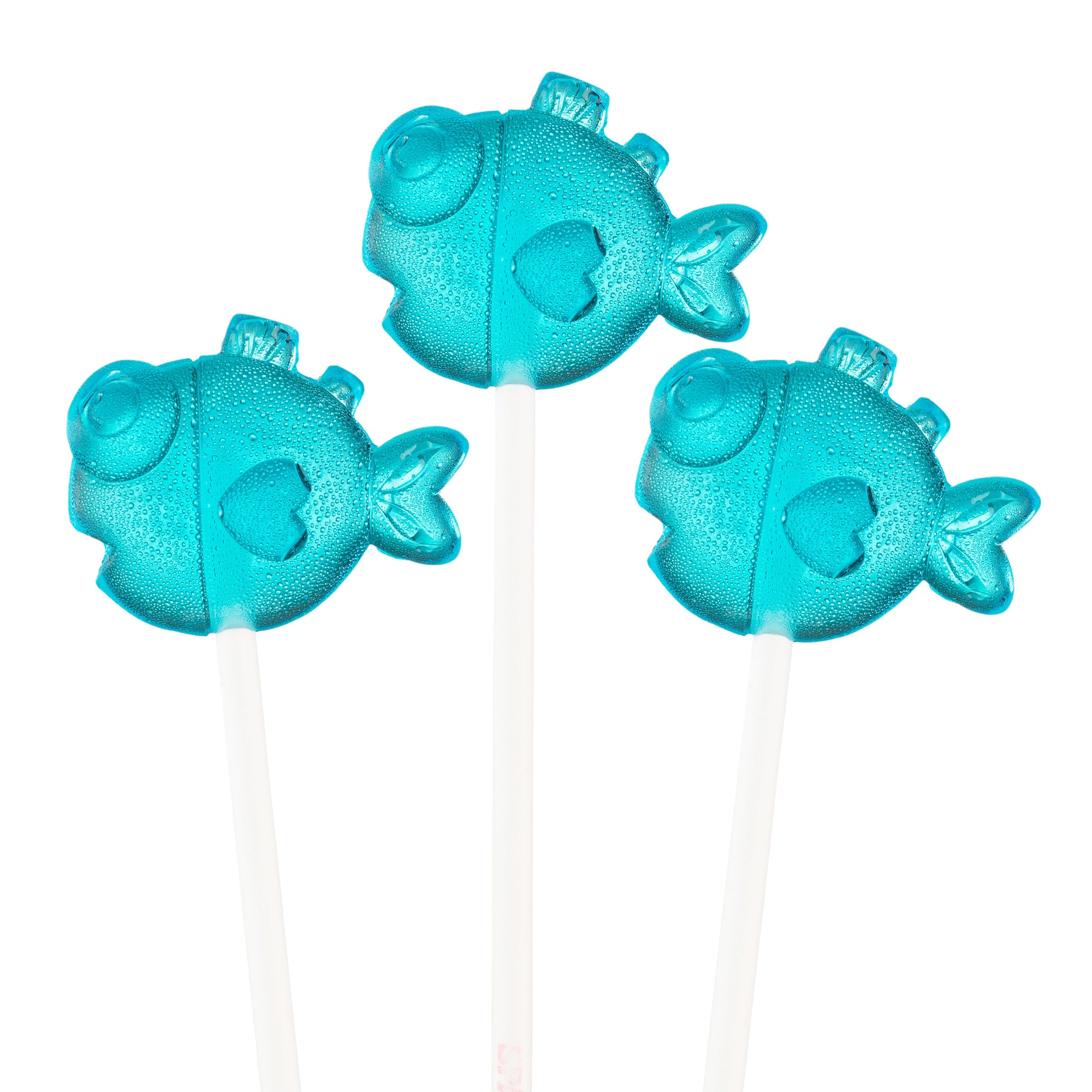 Sparko Sweets Blue Bubble Fish Lollipops, Made in Los Angeles, Blue Raspberry Flavor, Perfect for Valentine's Day, Baby Shower, Summer Gathering, Corporate Event, Promotional Giveaway, Restaurant Reception