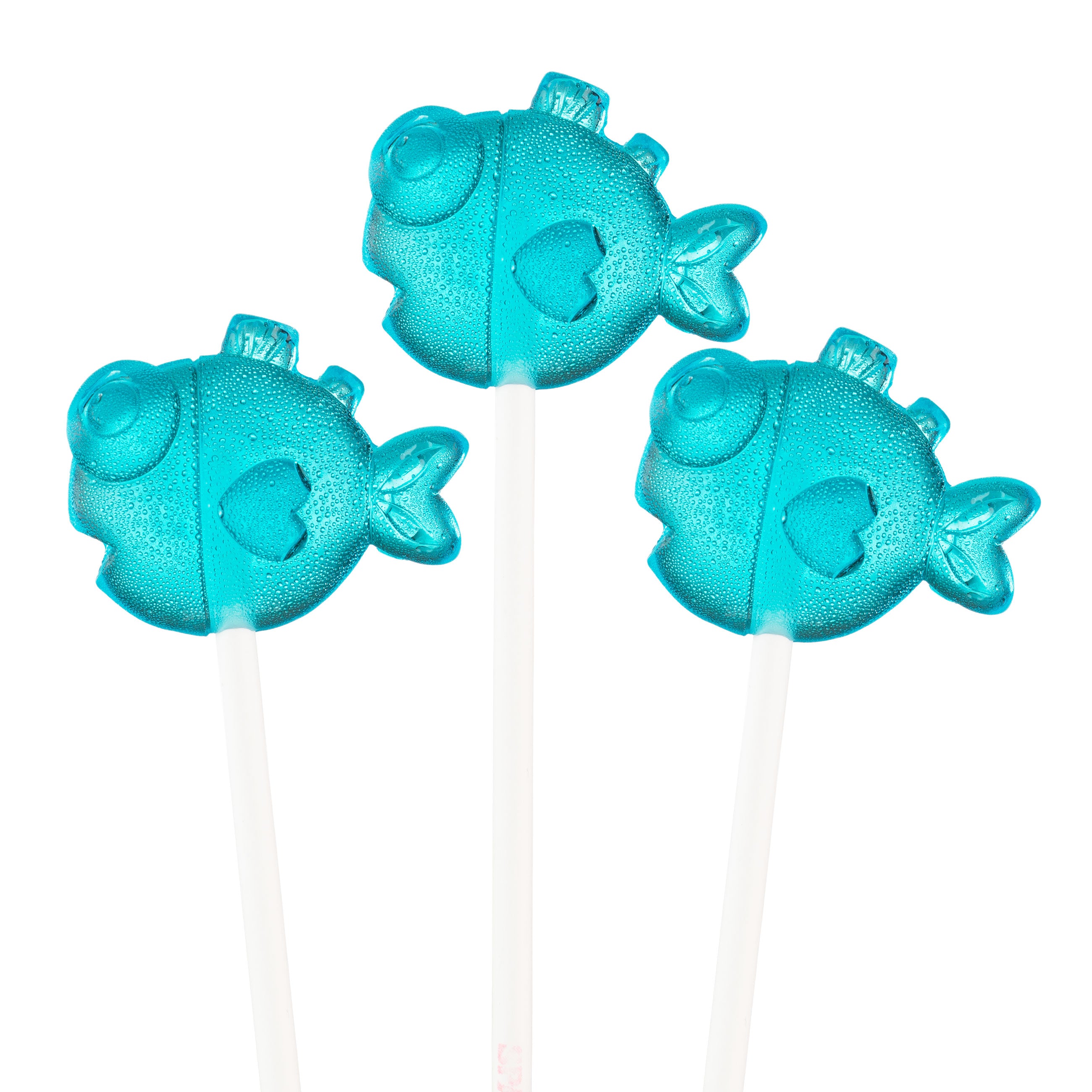 Sparko Sweets Blue Bubble Fish Lollipops, Made in Los Angeles, Blue Raspberry Flavor, Perfect for Valentine's Day, Baby Shower, Summer Gathering, Corporate Event, Promotional Giveaway, Restaurant Reception
