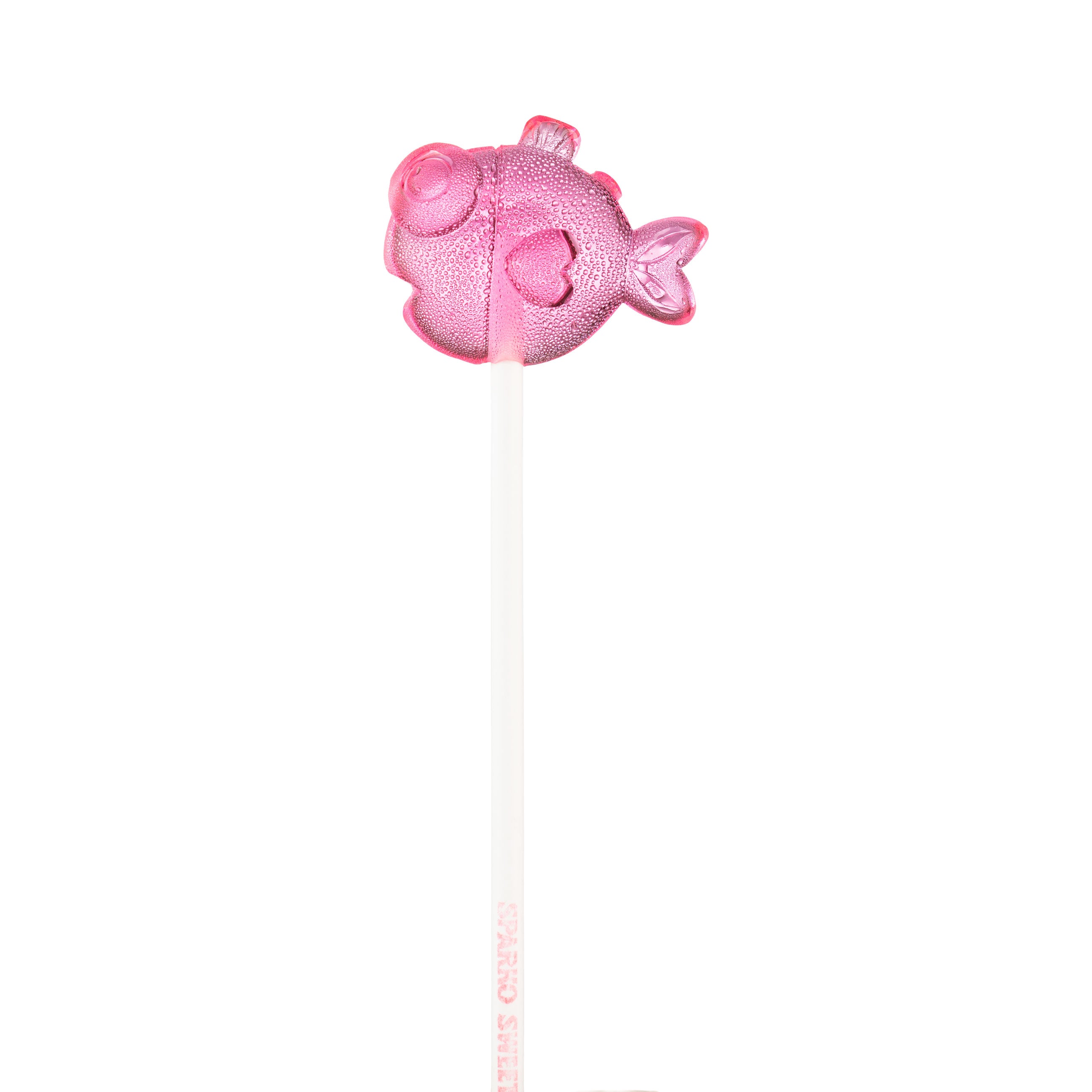 Sparko Sweets Pink Bubble Fish Lollipops, Made in Los Angeles, Watermelon Flavor, Perfect for Valentine's Day, Girl Baby Shower, Summer Gathering, Corporate Event, Promotional Giveaway, Restaurant Reception