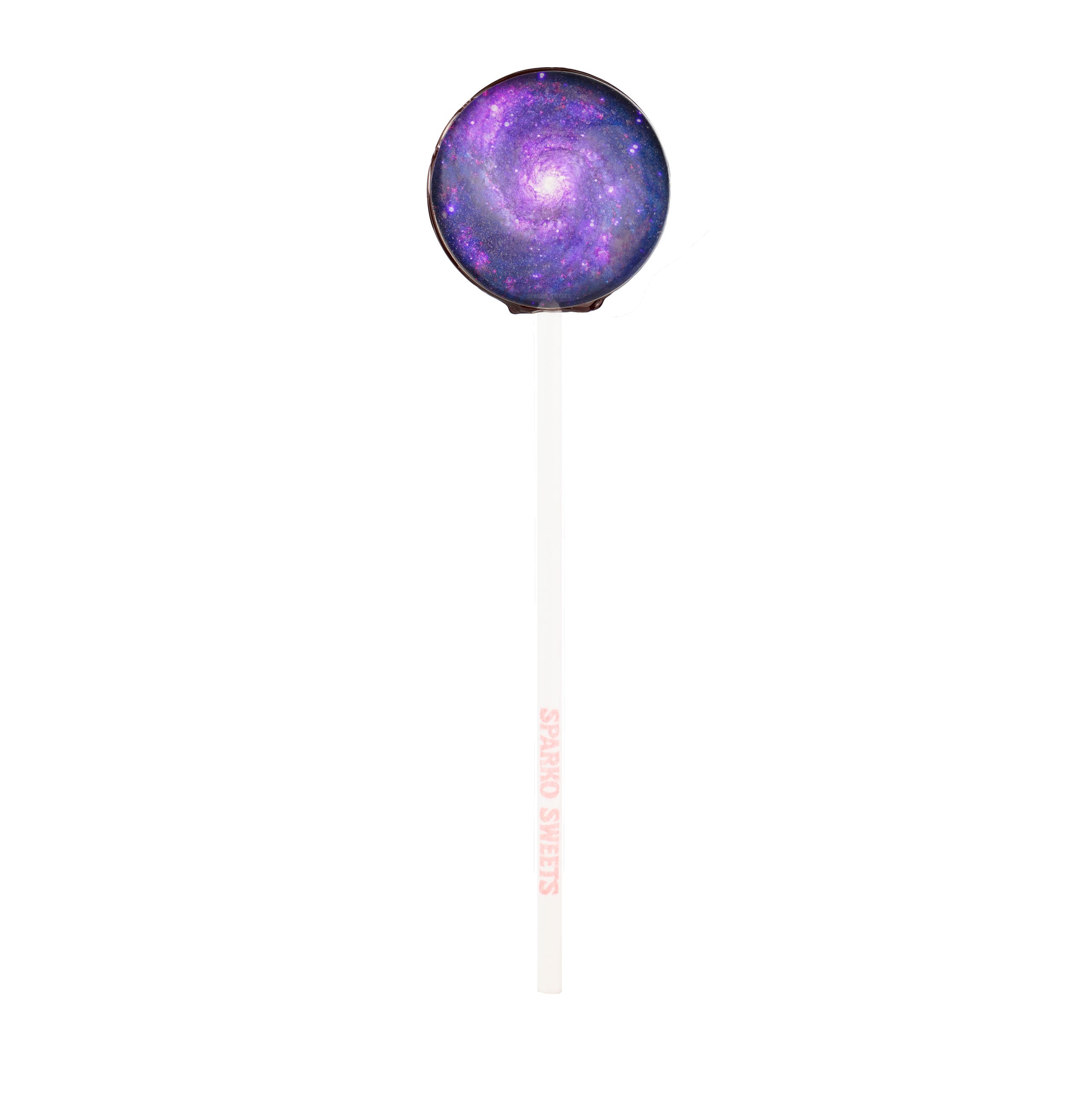 Sparko Sweets Sugar-Free Galaxy Lollipops, Purple Spiral, Universe Designs, Made in Los Angeles, Perfect for Space-themed Parties, Birthday Celebrations, Gift Shops, Corporate Events, Promotional Giveaways