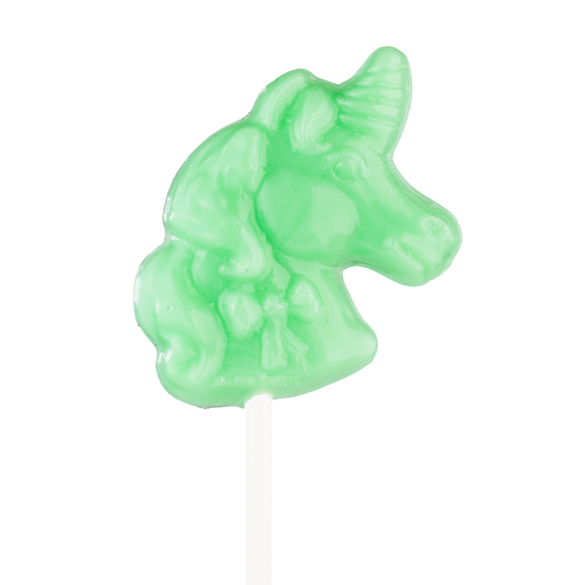 Sparko Sweets Green Unicorn Lollipops, Made in Los Angeles, Perfect for Princess Parties, Birthday Celebrations, Corporate Events, Holiday Giveaways, Promotional Swag, Fun Treat