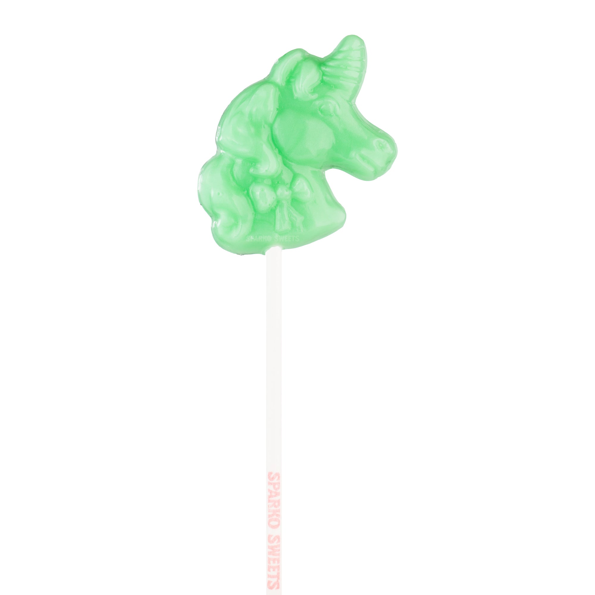 Sparko Sweets Green Unicorn Lollipops, Made in Los Angeles, Perfect for Princess Parties, Birthday Celebrations, Corporate Events, Holiday Giveaways, Promotional Swag, Fun Treat