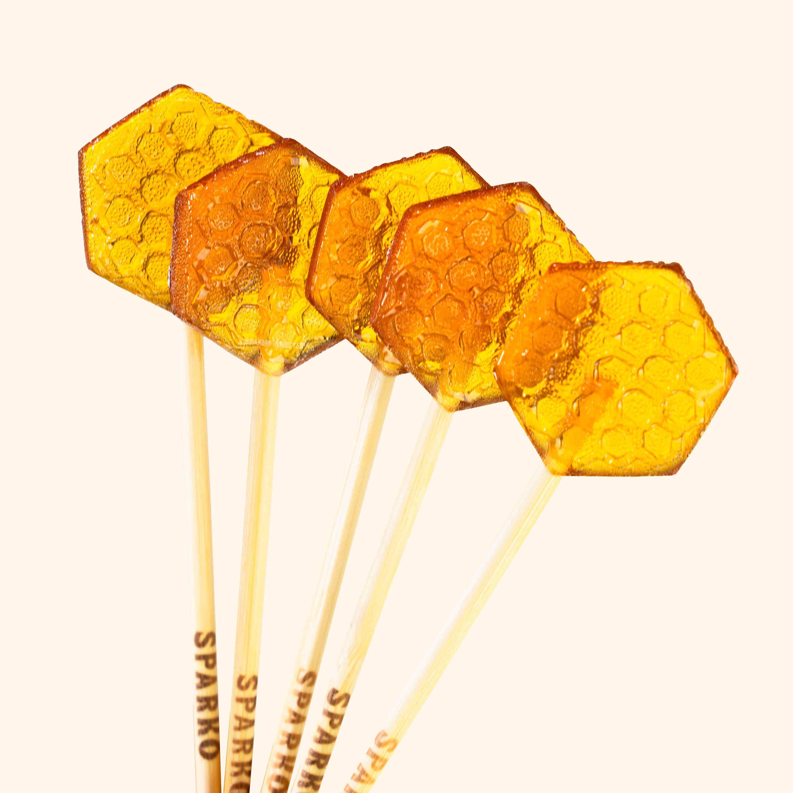 Sparko Sweets All-Natural Honeycomb Lollipops, Made in Los Angeles, No Artificial Ingredients, No Corn Syrup - Ideal for Throat Soother, Tea Stirrer, Natural Sweet Treat, and Energy Booster