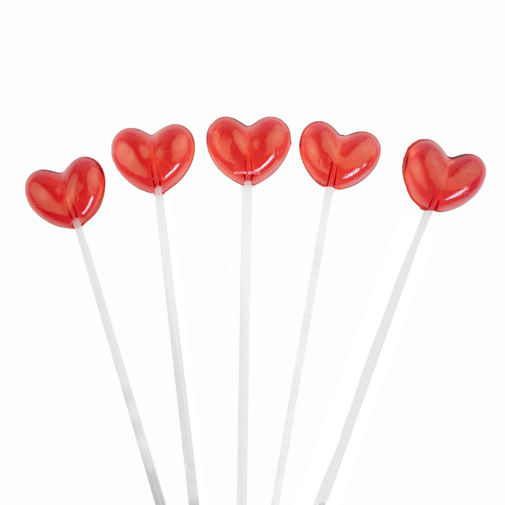 Sugar Free Twinkle Red Heart Lollipops by Sparko Sweets