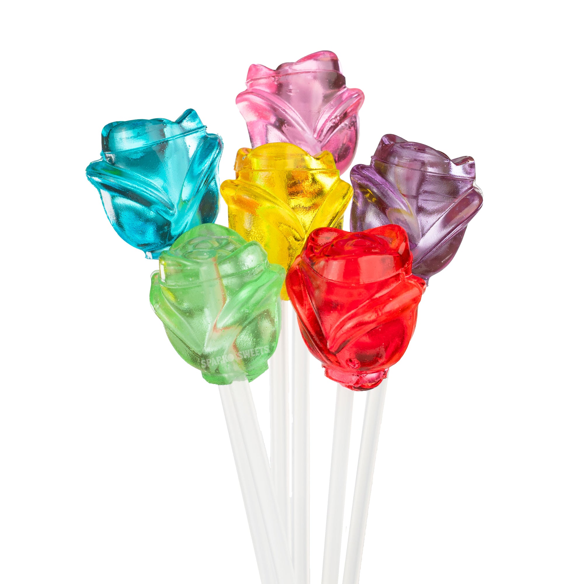 Sparko Sweets Twinkle Pops 3D Rose Lollipops for Valentine's Day and Wedding Favors, Made in Los Angeles