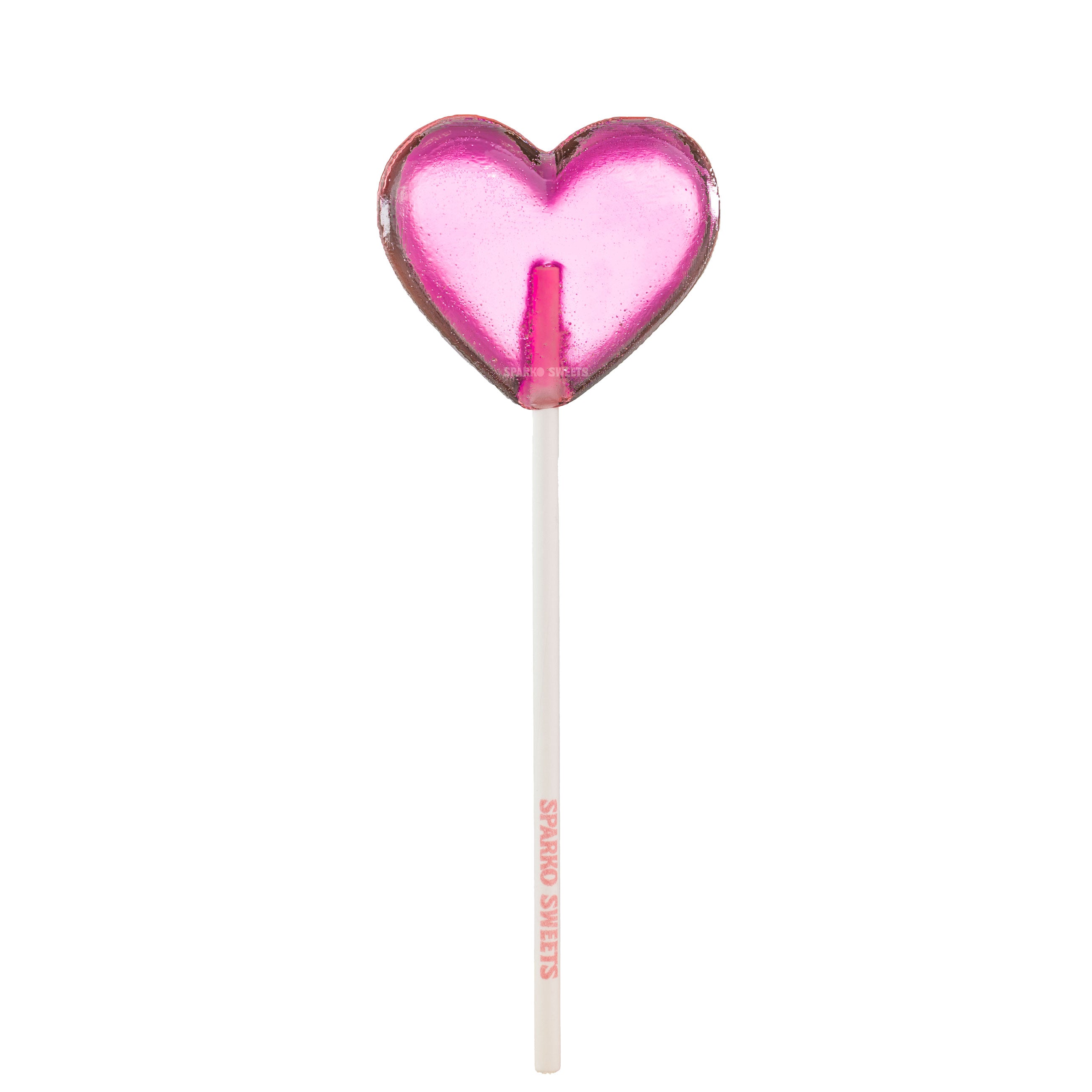 Sparko Sweets Pink Heart Lollipops for Valentine's Day, Made in Los Angeles