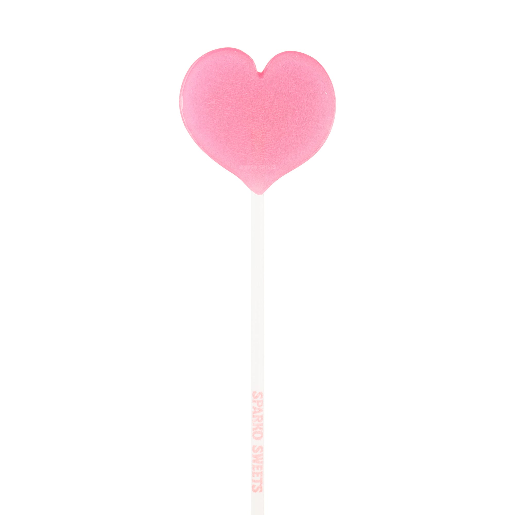 Sparko Sweets Keepsake Heart Lollipops, Pink, Watermelon Flavor, Made in Los Angeles, Perfect for Valentine's Day, Galentine's Celebration, Birthday Party, Corporate Event, Promotional Swag, Candy Buffet