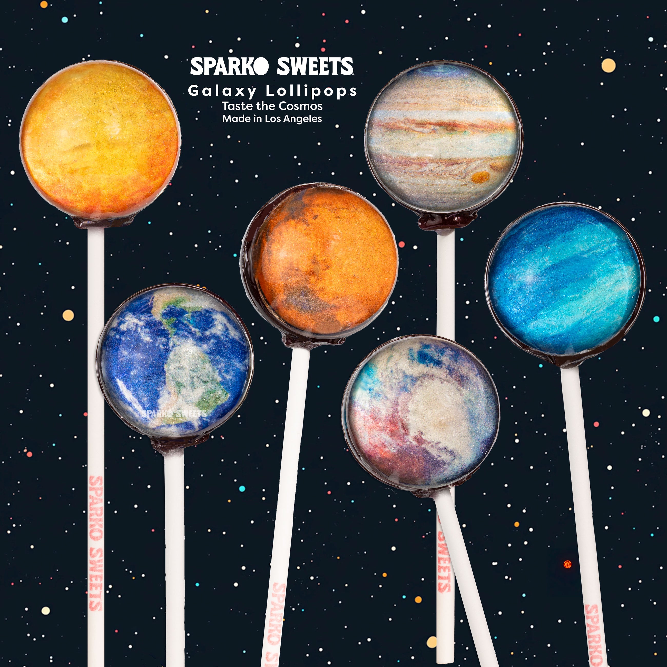 Sparko Sweets Galaxy Lollipops Planet Designs - Made in Los Angeles