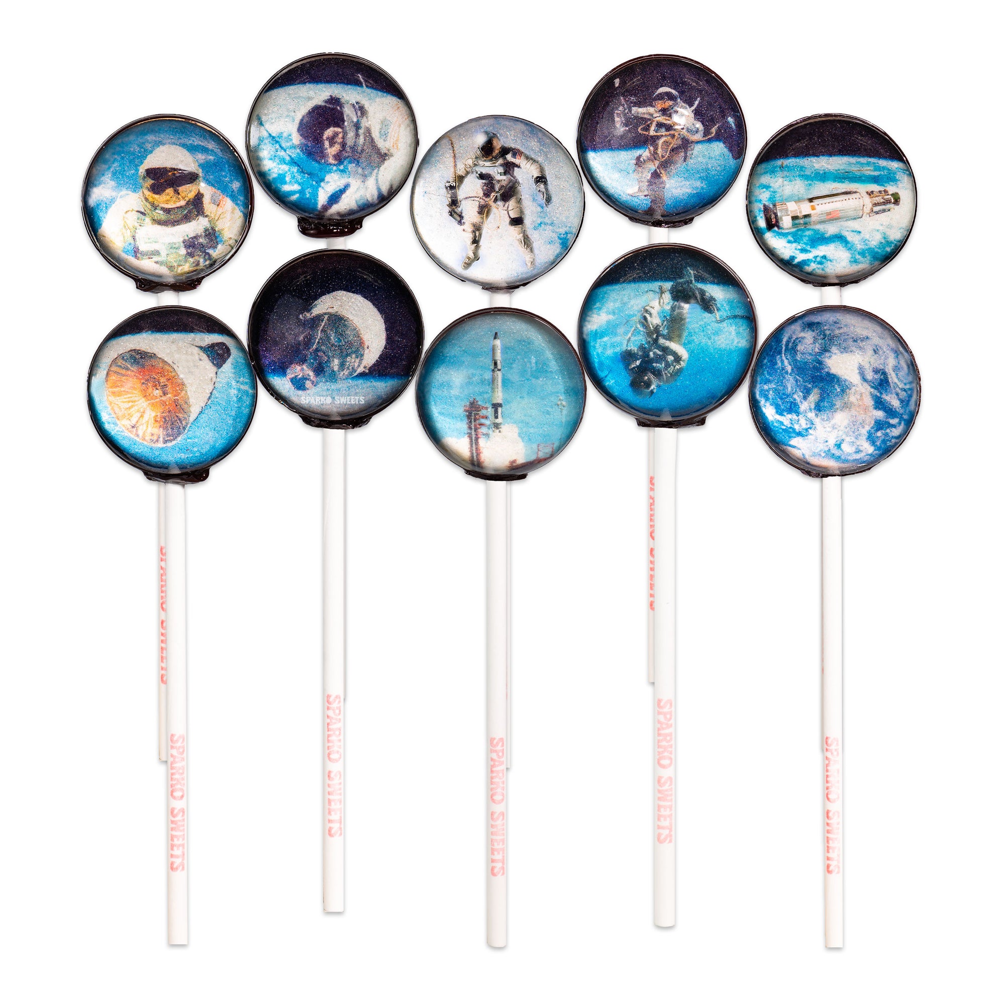 NASA Gemini Galaxy Lollipops, Made in Los Angeles, Ideal for Space Party Favors, Celebrations, and Corporate Giveaways