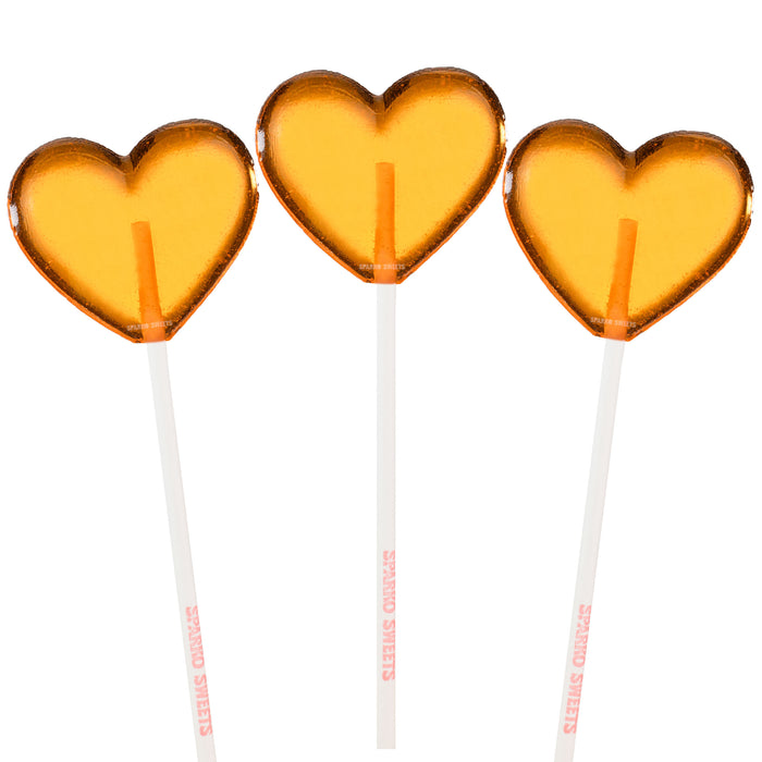 Orange Heart Lollipops (24 Pops) - Peach