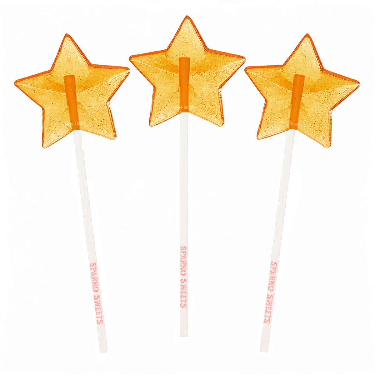 Sugar Free Orange Star Fireworks Lollipops