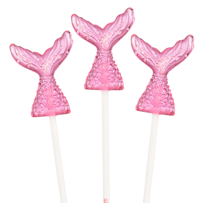Pink Mermaid Tail Lollipops - Watermelon (24 Pops)