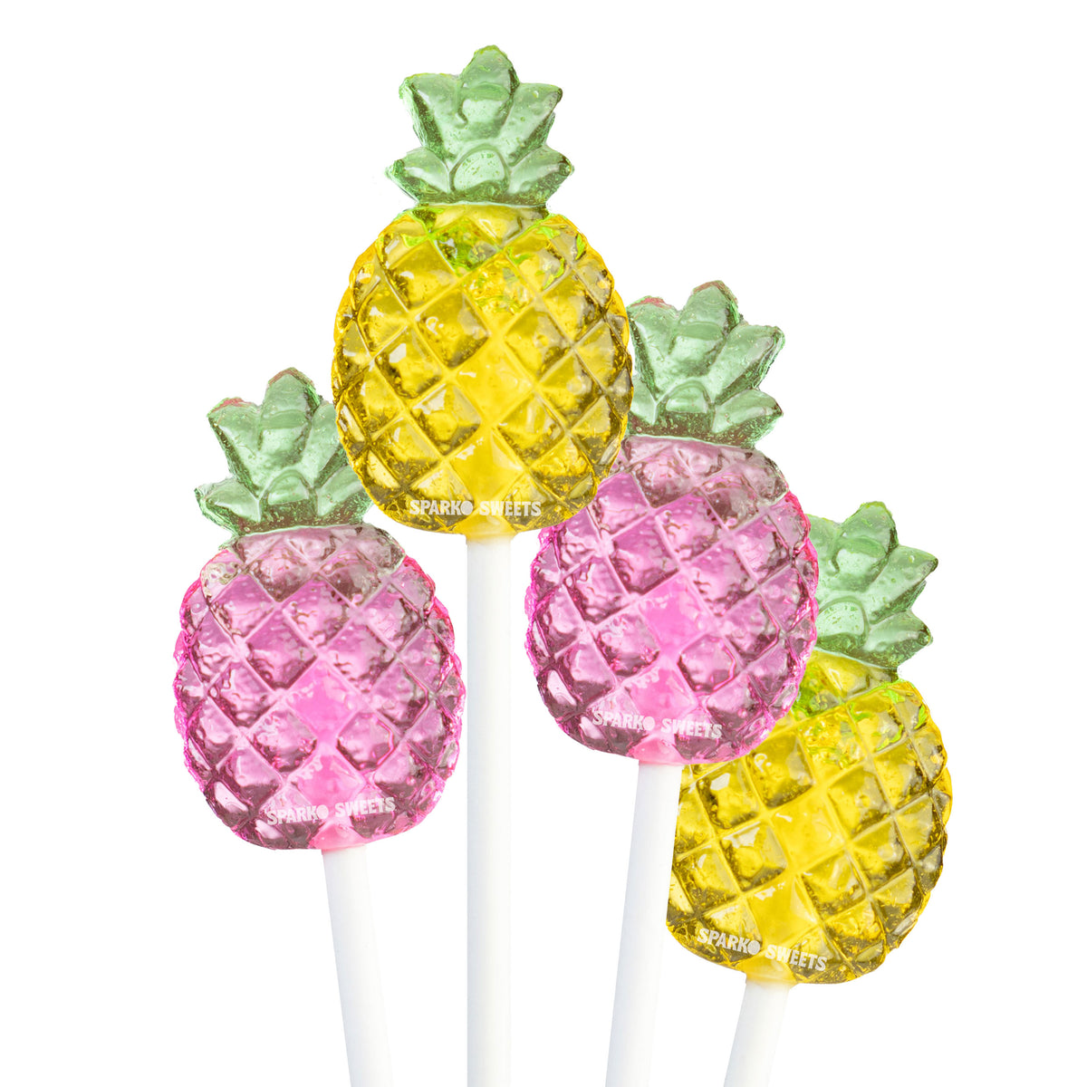 Tropical Pink and Yellow Pineapple Lollipops