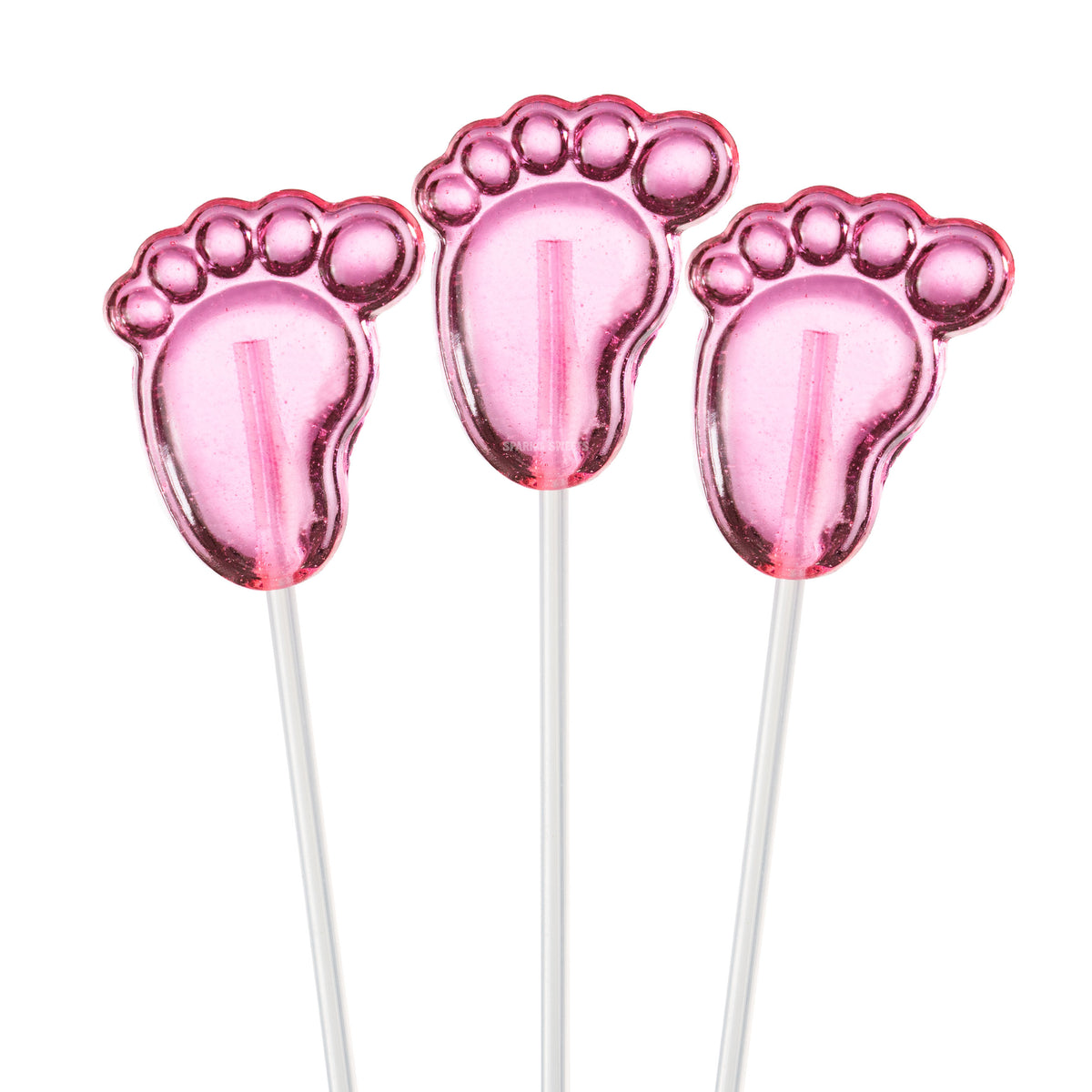 Sugar Free Pink Baby Feet Twinkle Lollipops