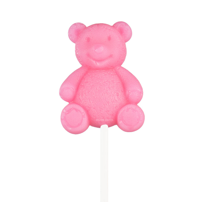 Pink Teddy Bear Lollipops - Strawberry Lemonade (24 Pops)