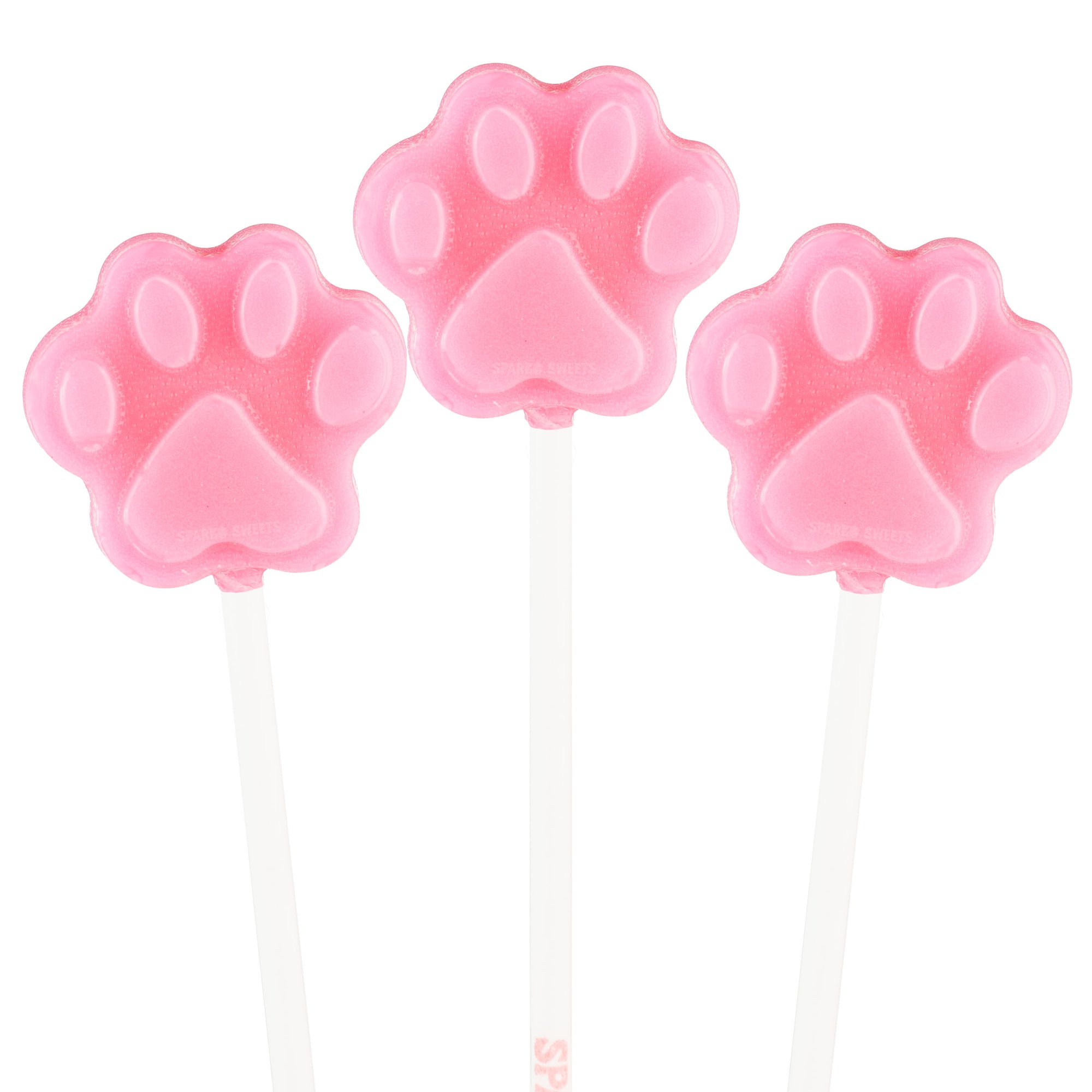 Puppy Paw Print Lollipops - Pink (24 Pops)