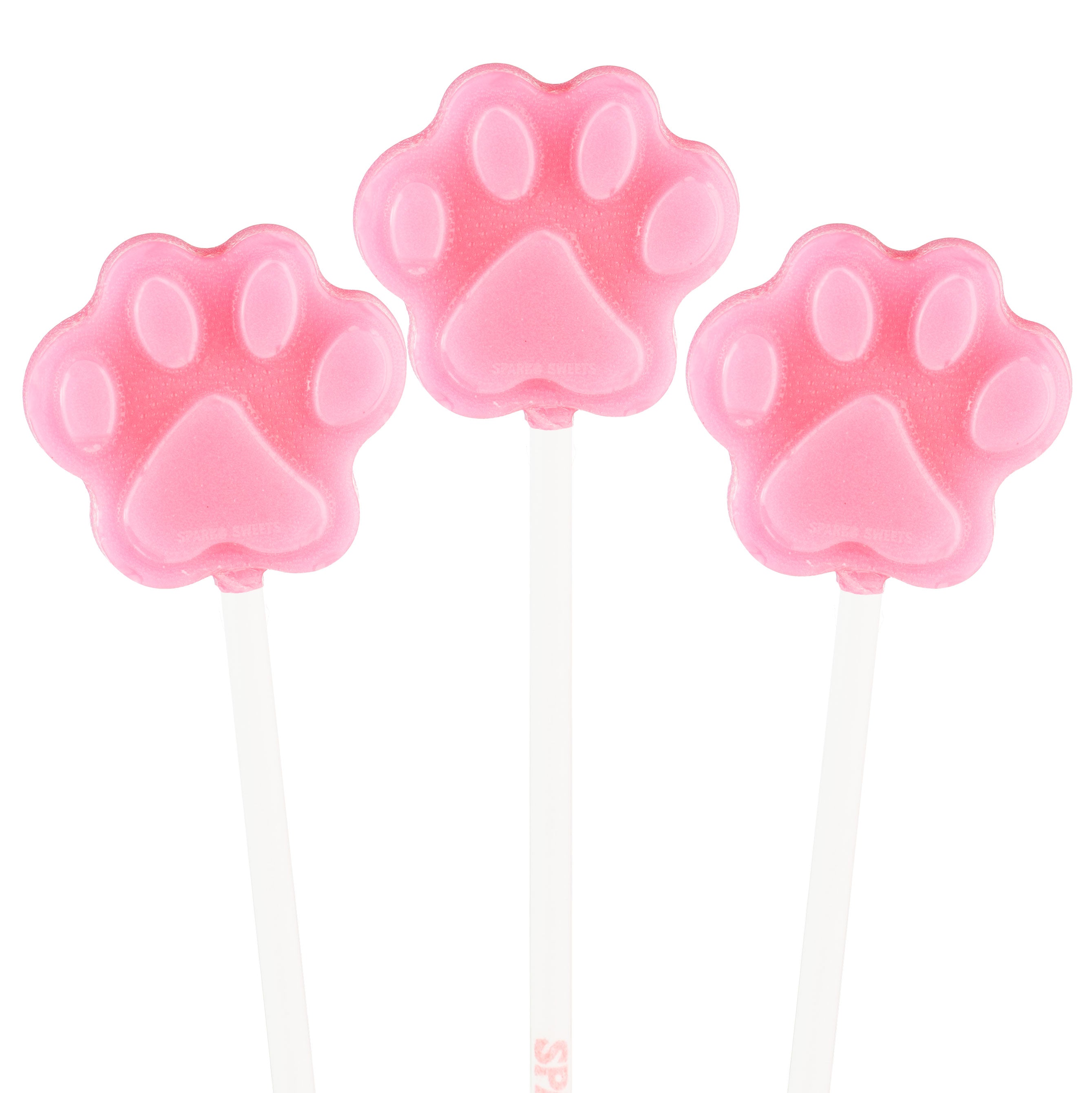 Puppy Paw Print Lollipops - Pink (24 Pops)