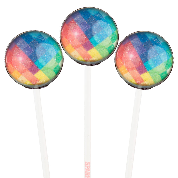 Pixel Rainbow Lollipops (10 Pieces)