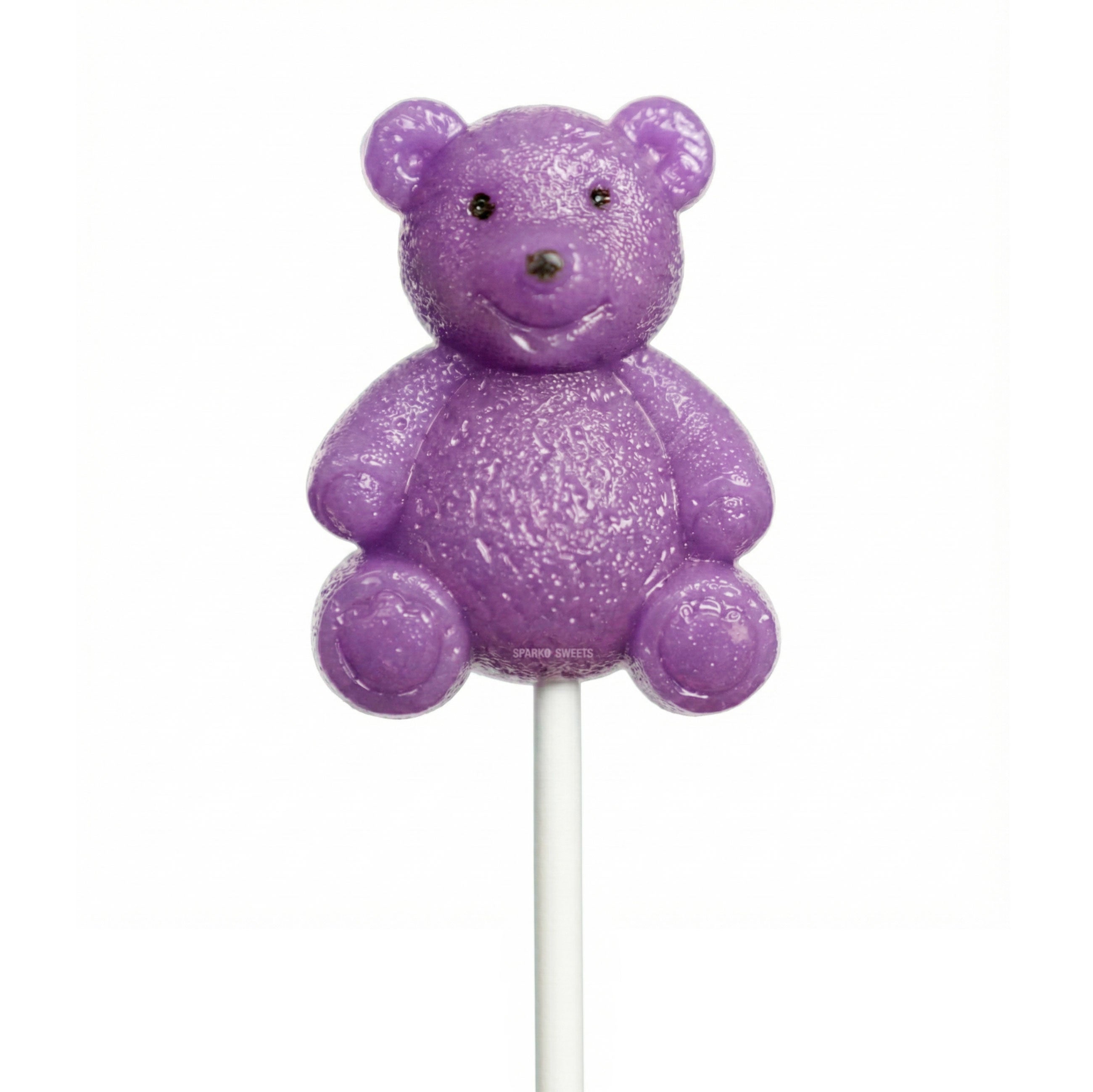 Sparko Sweets Big Purple Bear Lollipops, Made in Los Angeles, Perfect for Birthday Party, Corporate Event, Promotional Giveaway, Brand Activation, Holiday Celebrations, Galentine's Day