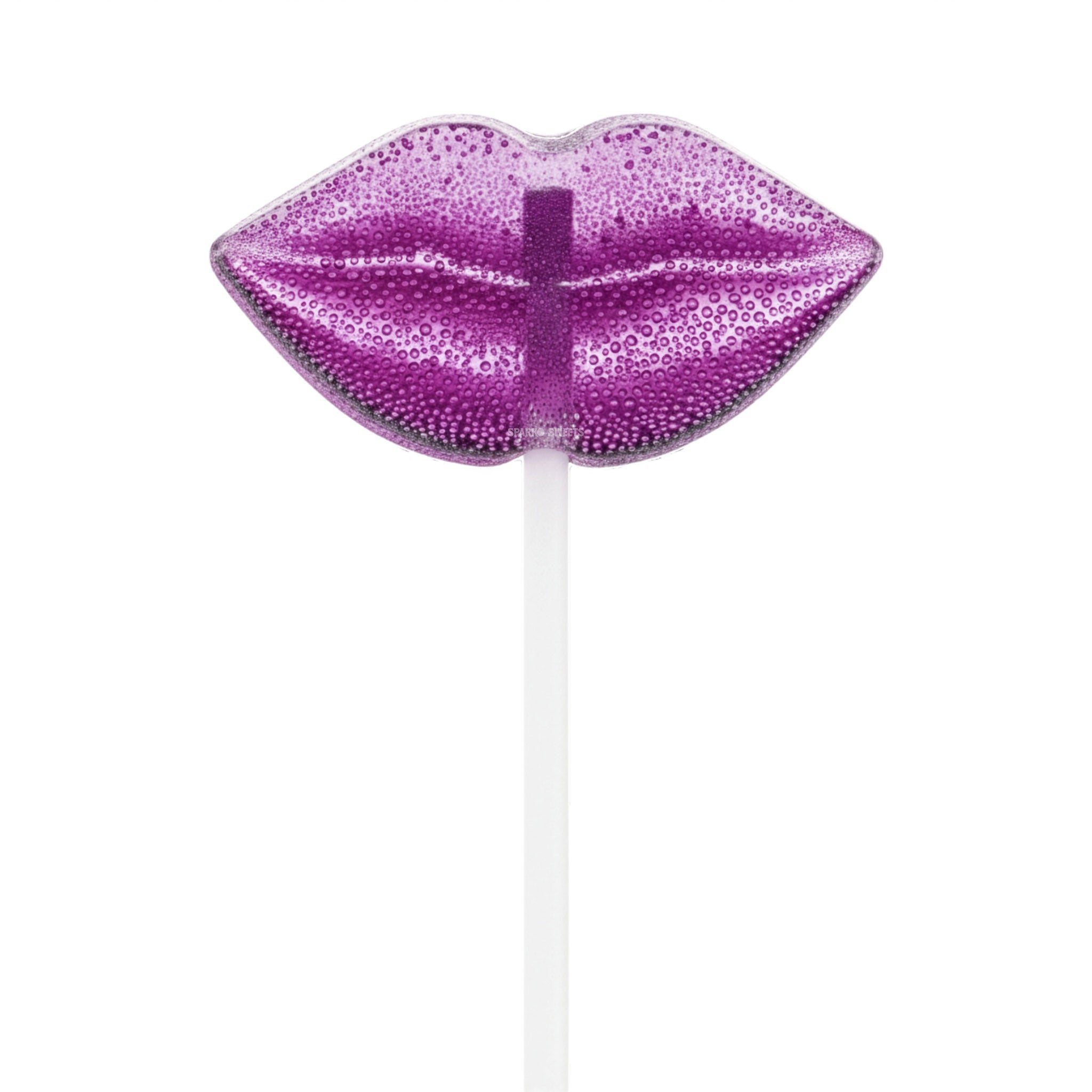 Sparko Sweets Purple Lip Lollipops, Made in Los Angeles, Grape Flavor, Perfect for Romantic Celebrations, Galentine's, Valentine's Day, Birthday Party, Promo Giveaways