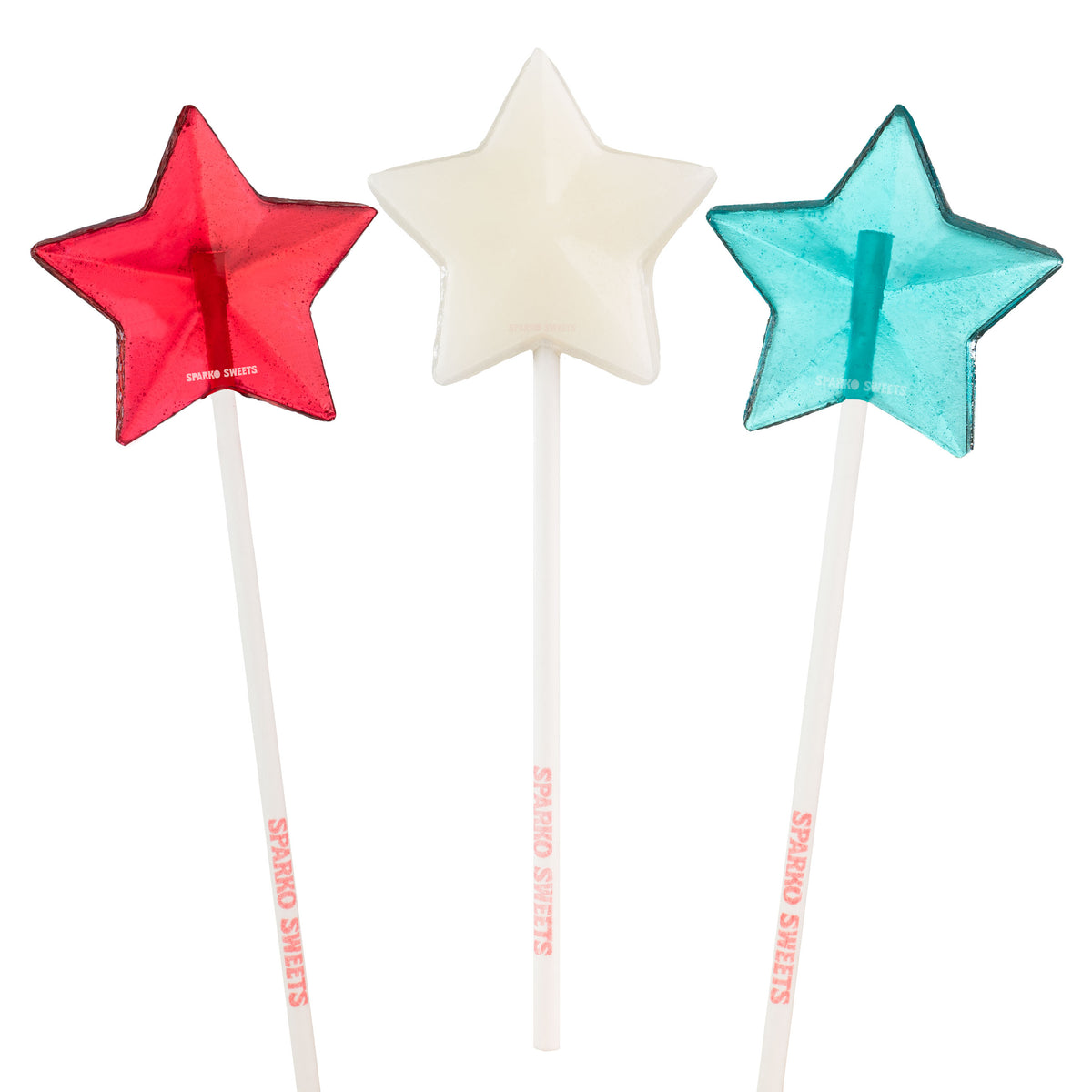 Red White Blue 4th of July Star Lollipops