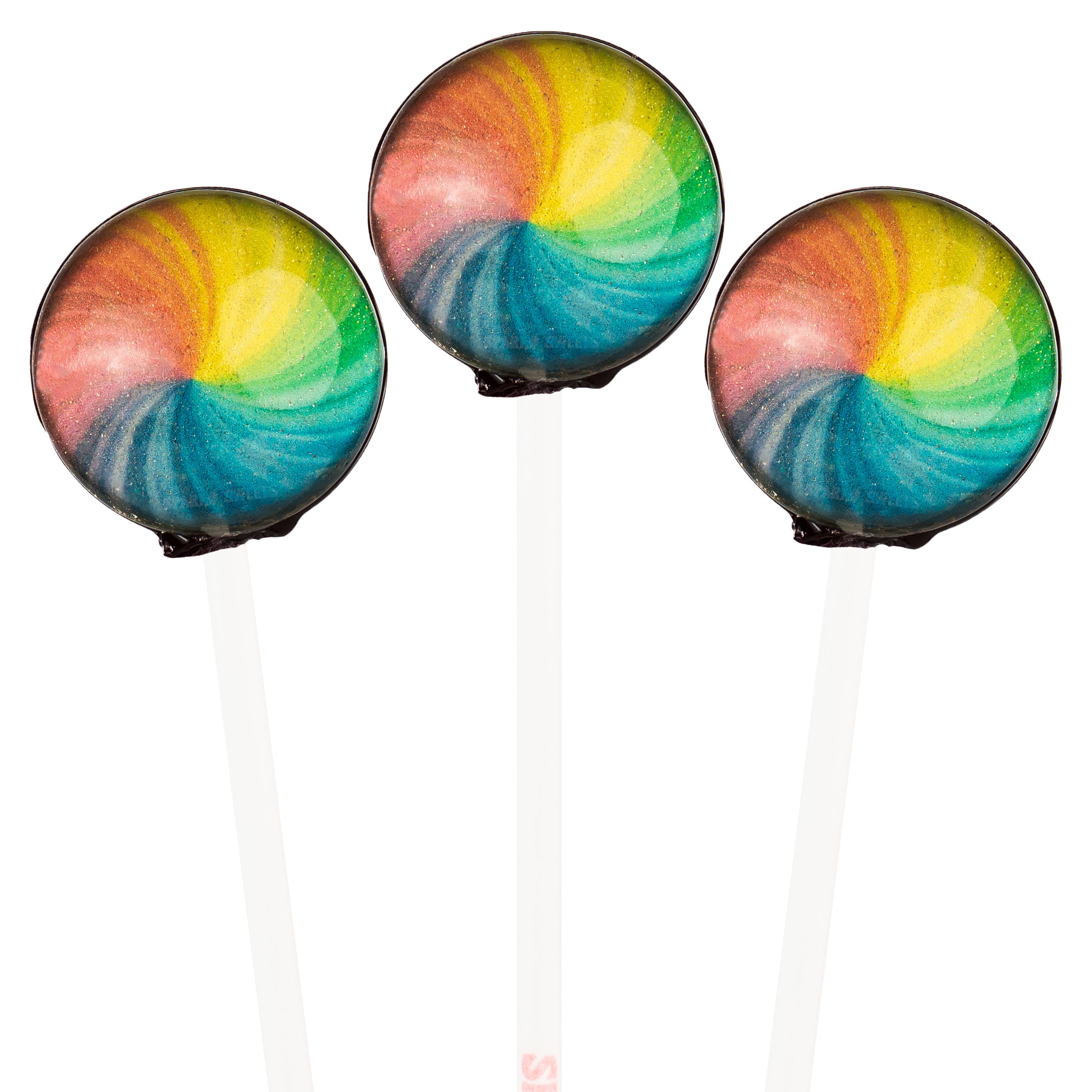 Sparko Sweets Rainbow Swirl Lollipops, Made in Los Angeles, Perfect for Birthday Parties, LGBTQ Celebrations, Baby Showers